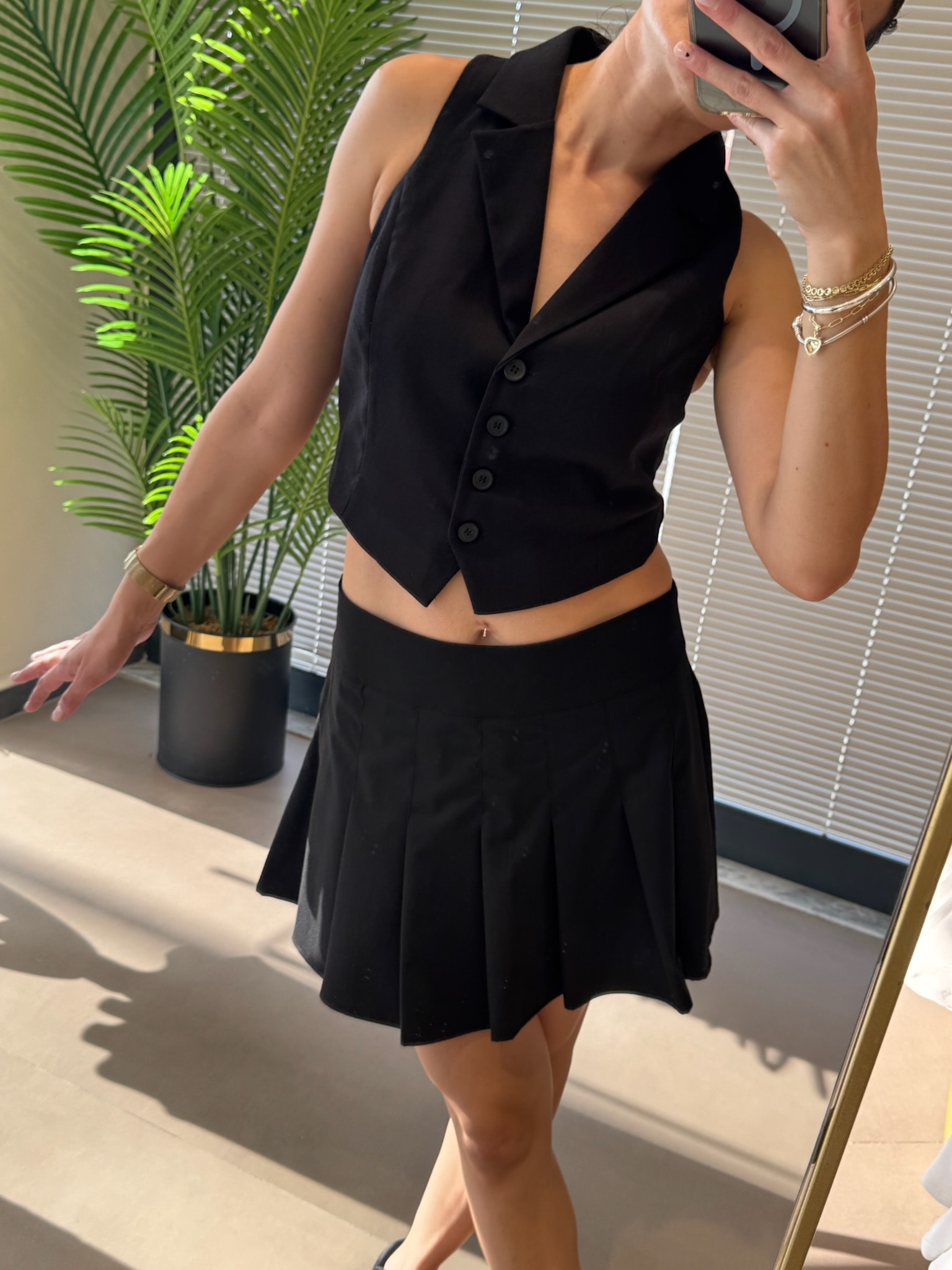 Orijinal Marka Pileli Düşük Bel Etek