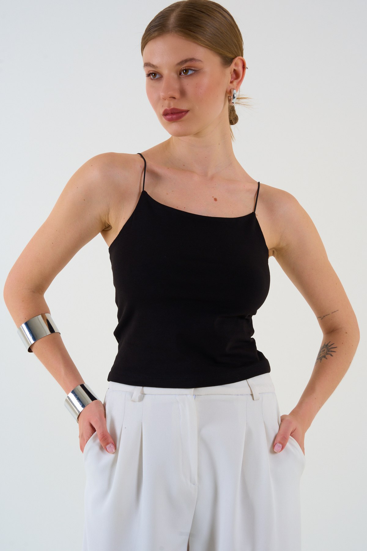 Spagetti Askı Atlet - siyah