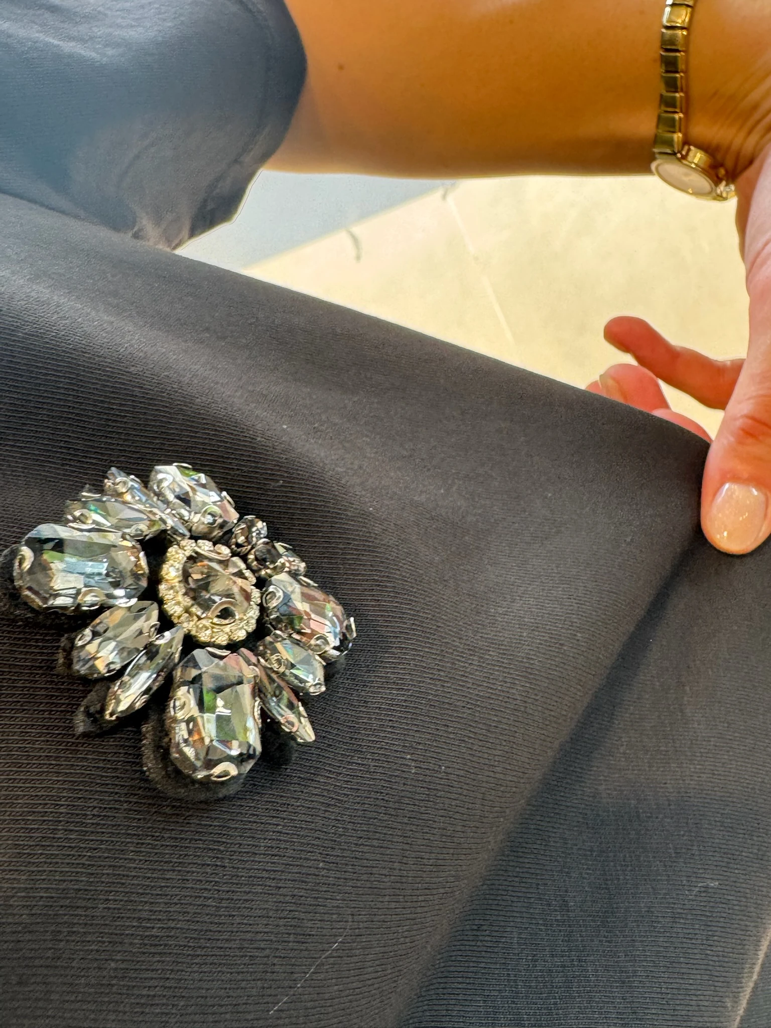 Taşlı Orijinal Marka Tshirt-Siyah