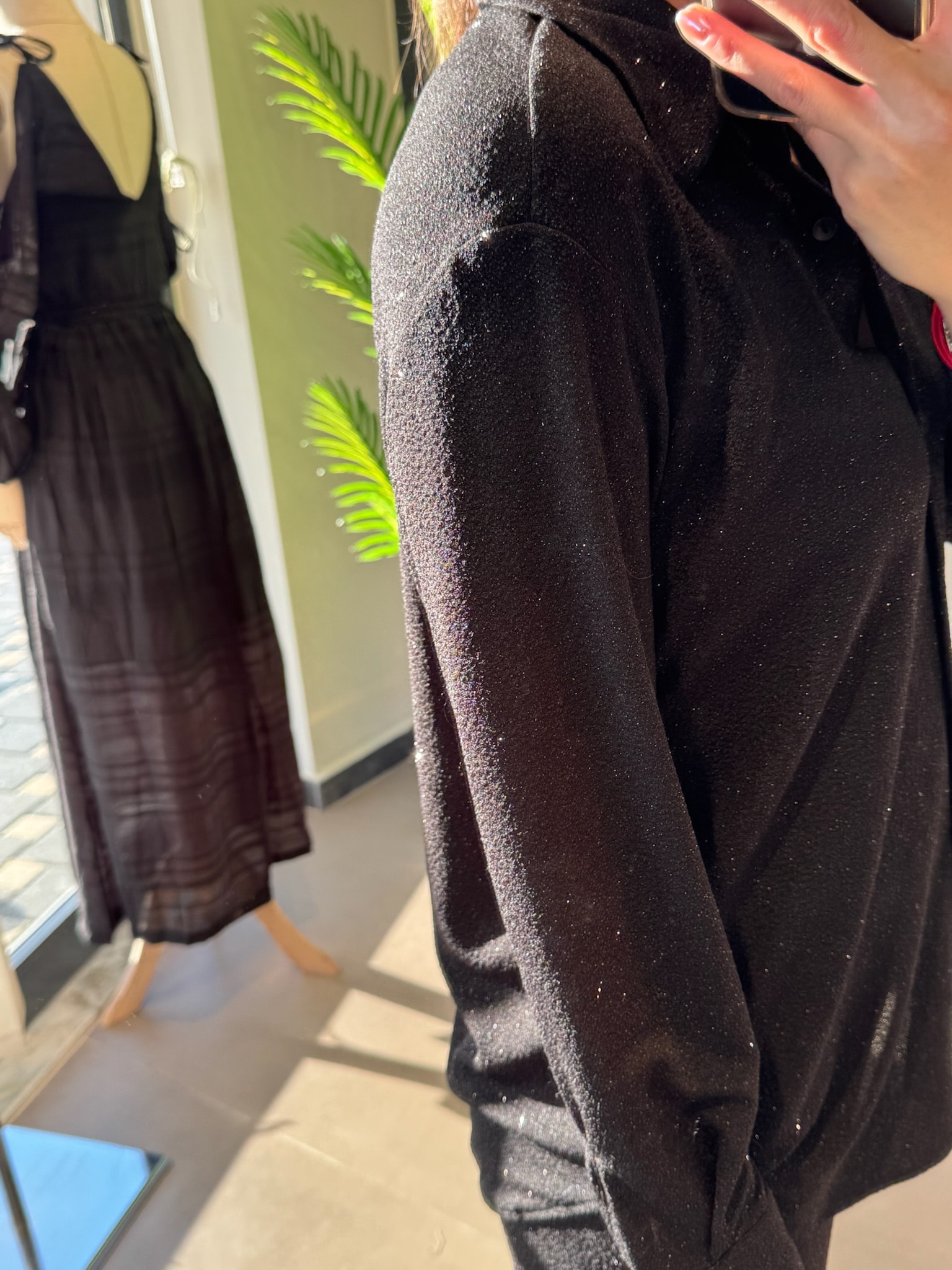 Simli Gömlek Takım-Siyah