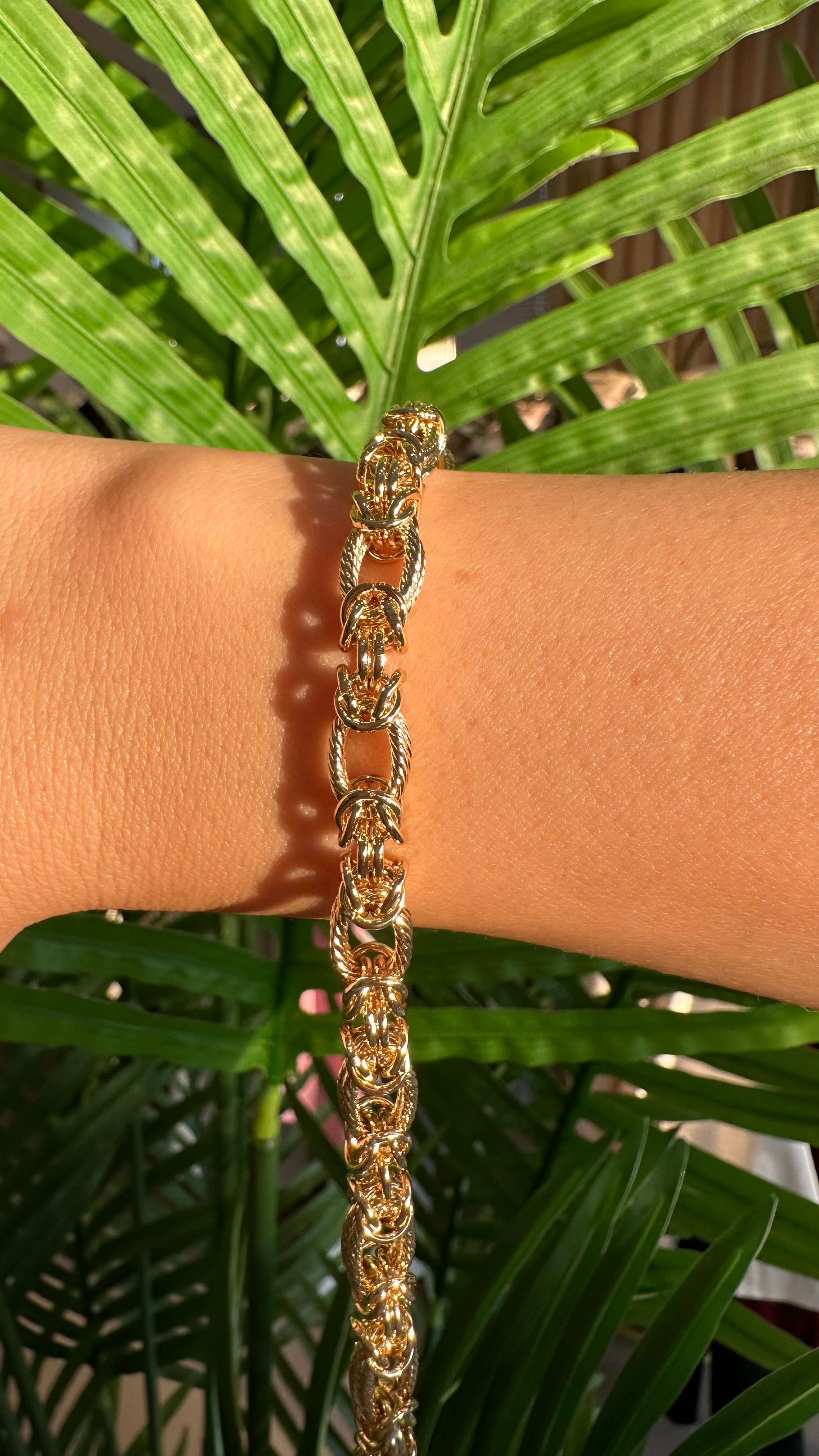 Xupıng Kalın Örme Zincir Bileklik-Gold