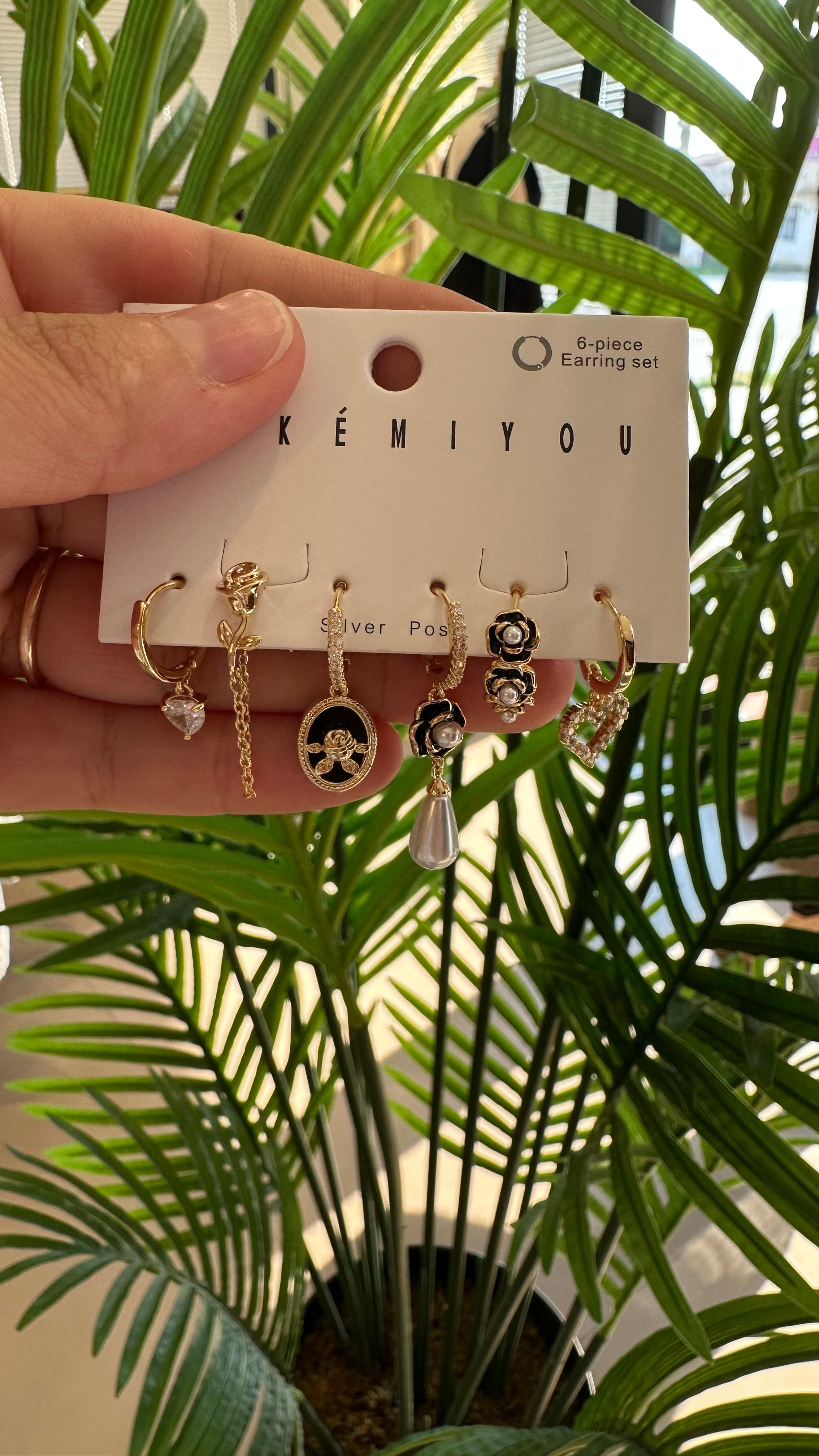 Yakemıyou 6'lı Küpe Seti-Gold