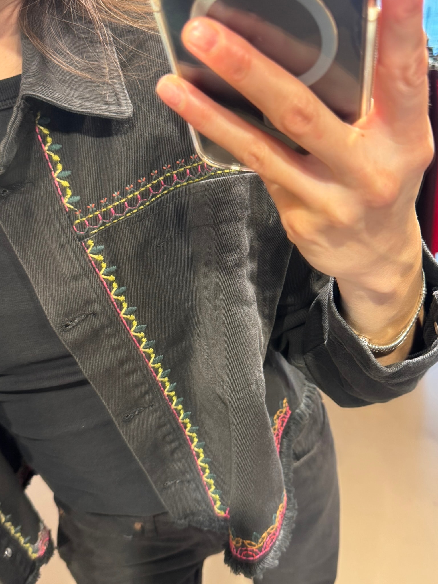 Motif İşleme Jean|Kot Ceket