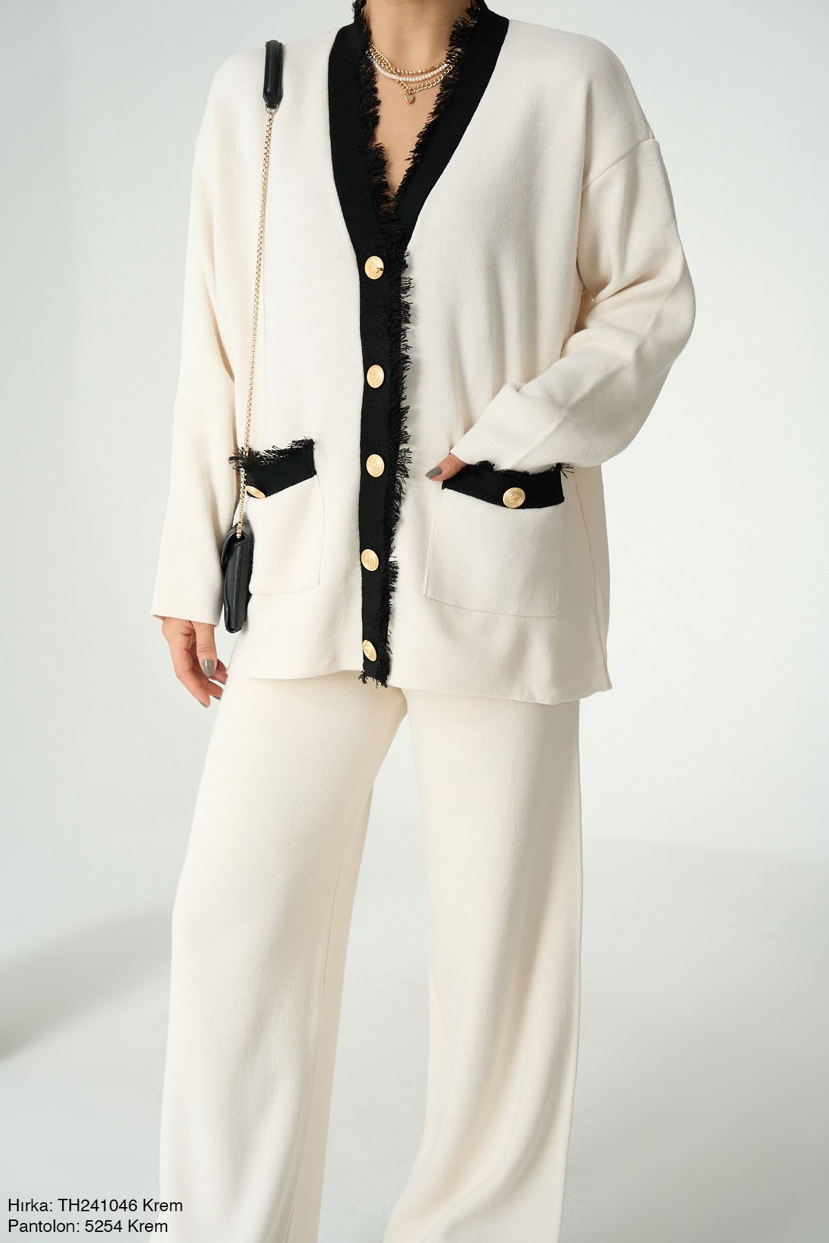 Çelik Triko Takım-Ekru |Krem-Premium Collection