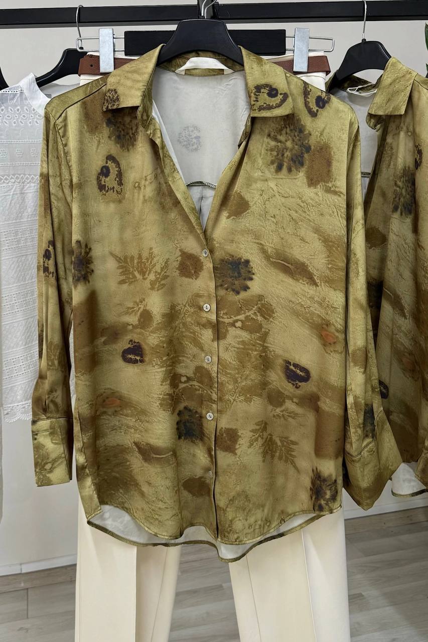 Basıc Saten Gömlek-Haki