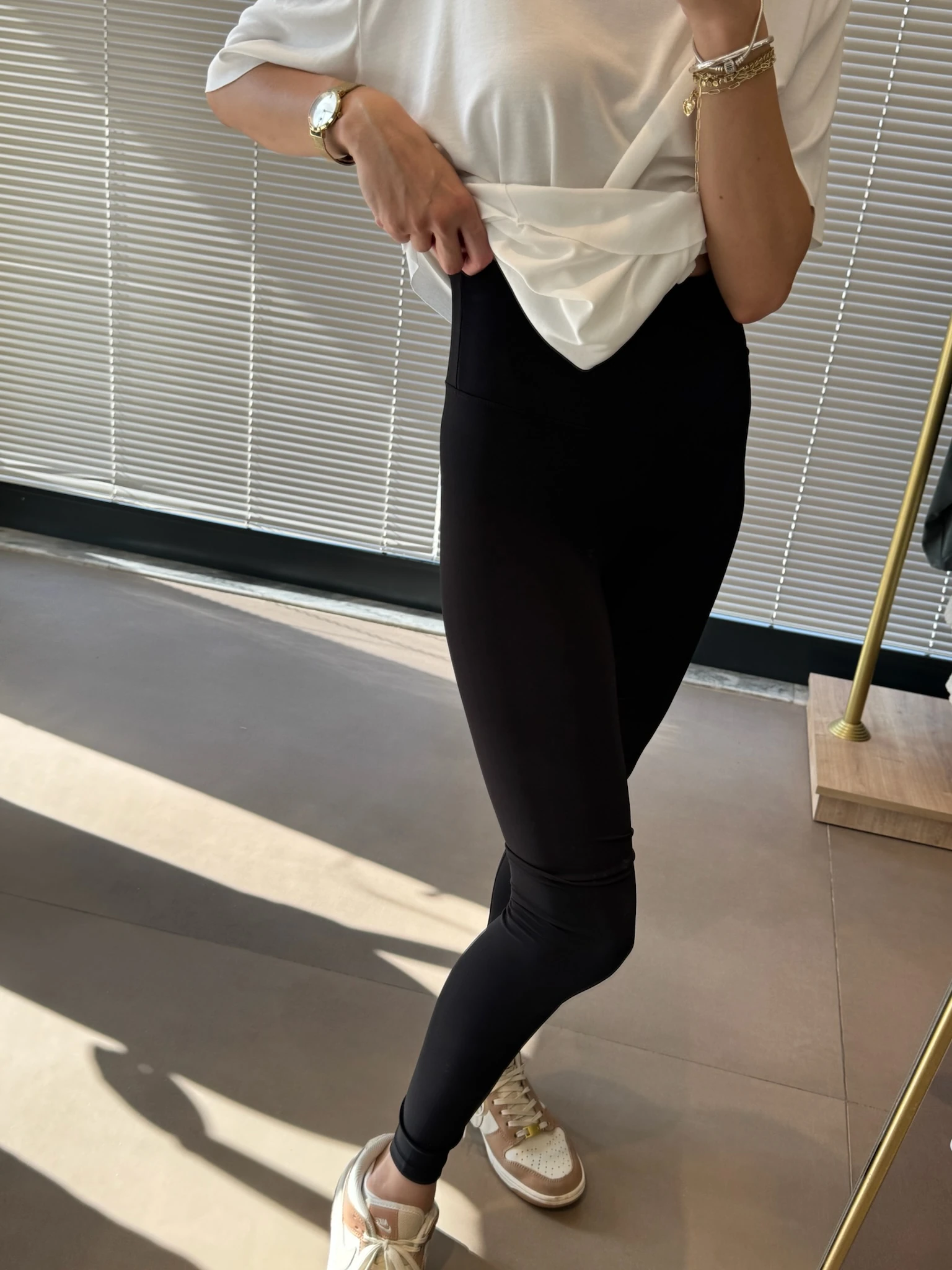 Marka İnce Şardonlu Toparlayıcı Tayt-Siyah |ysho