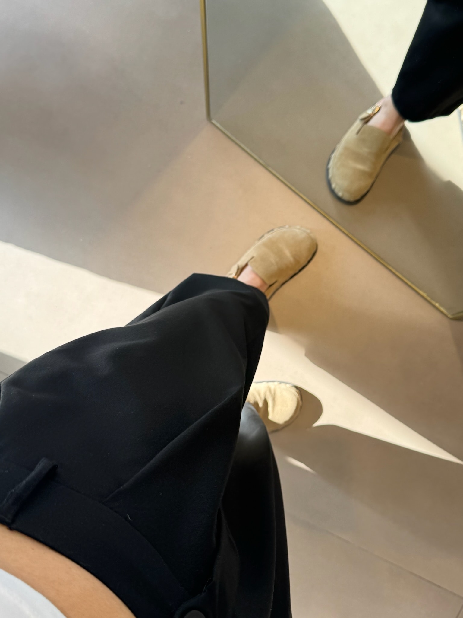 Kumaş Baggy Pantolon-Siyah