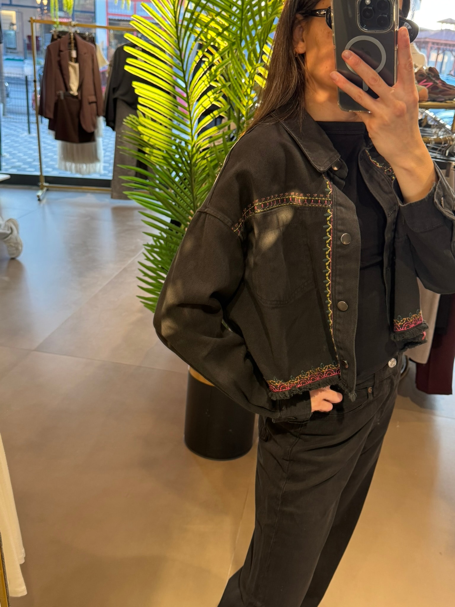 Motif İşleme Jean|Kot Ceket