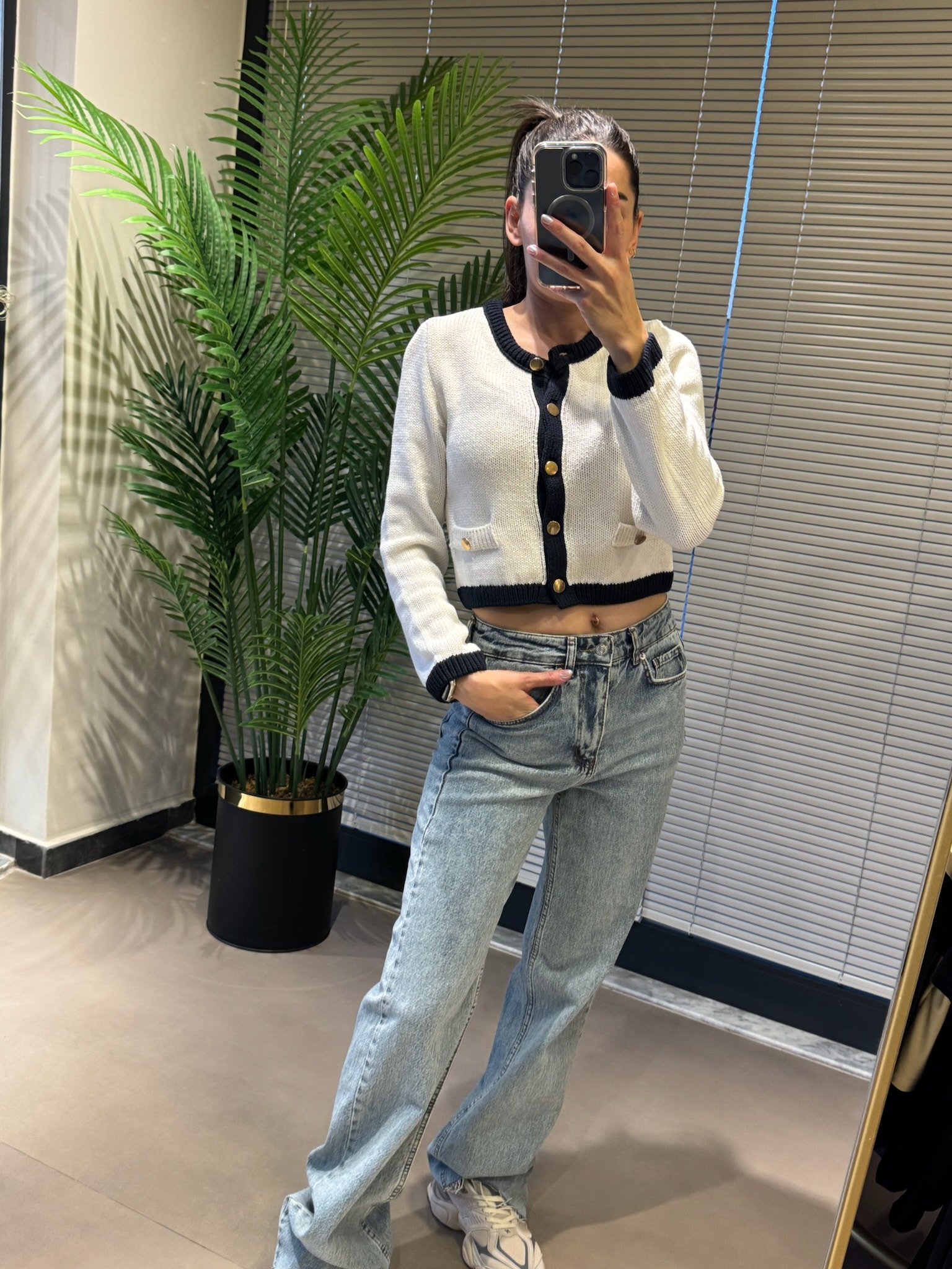 Orijinal Ürün Pamuklu Hırka | Kazak  - Ekru