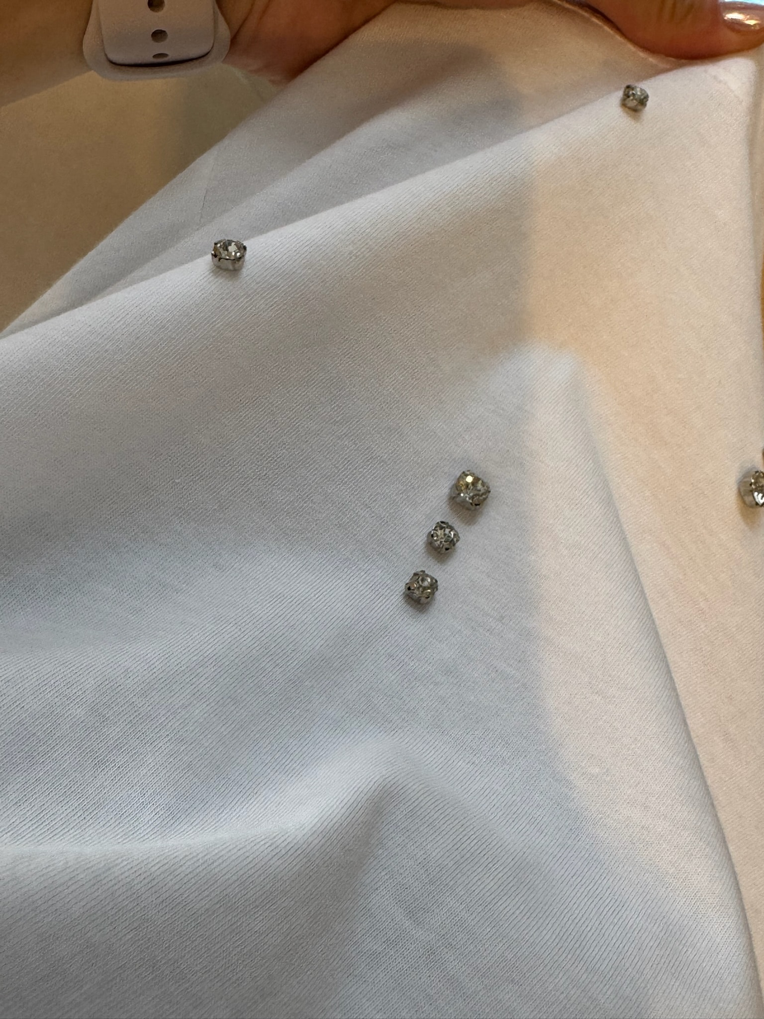 Orijinal Marka Çakma Taş Tshirt-Beyaz