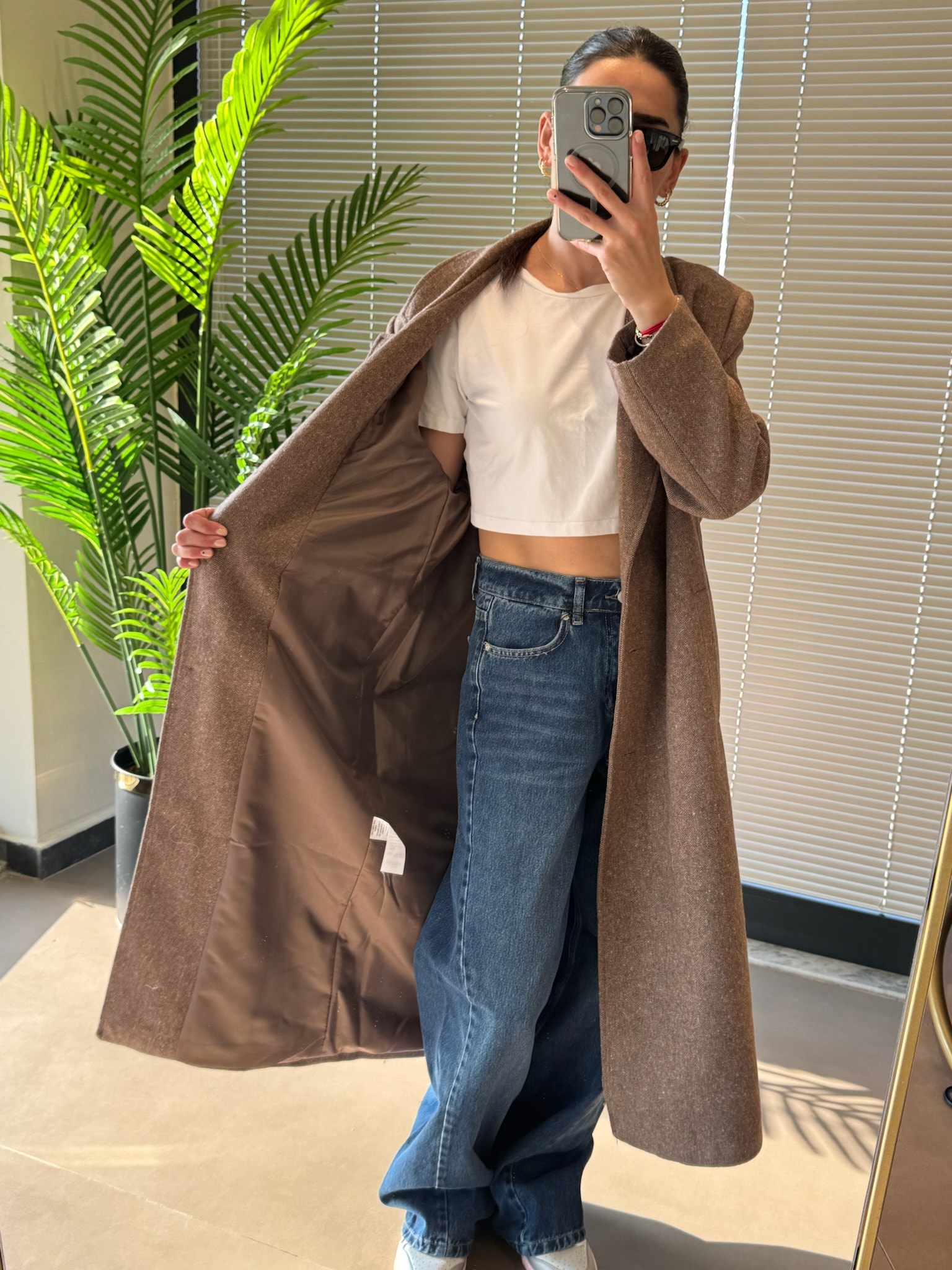 Maskülen Kaşe Kaban-Kahve