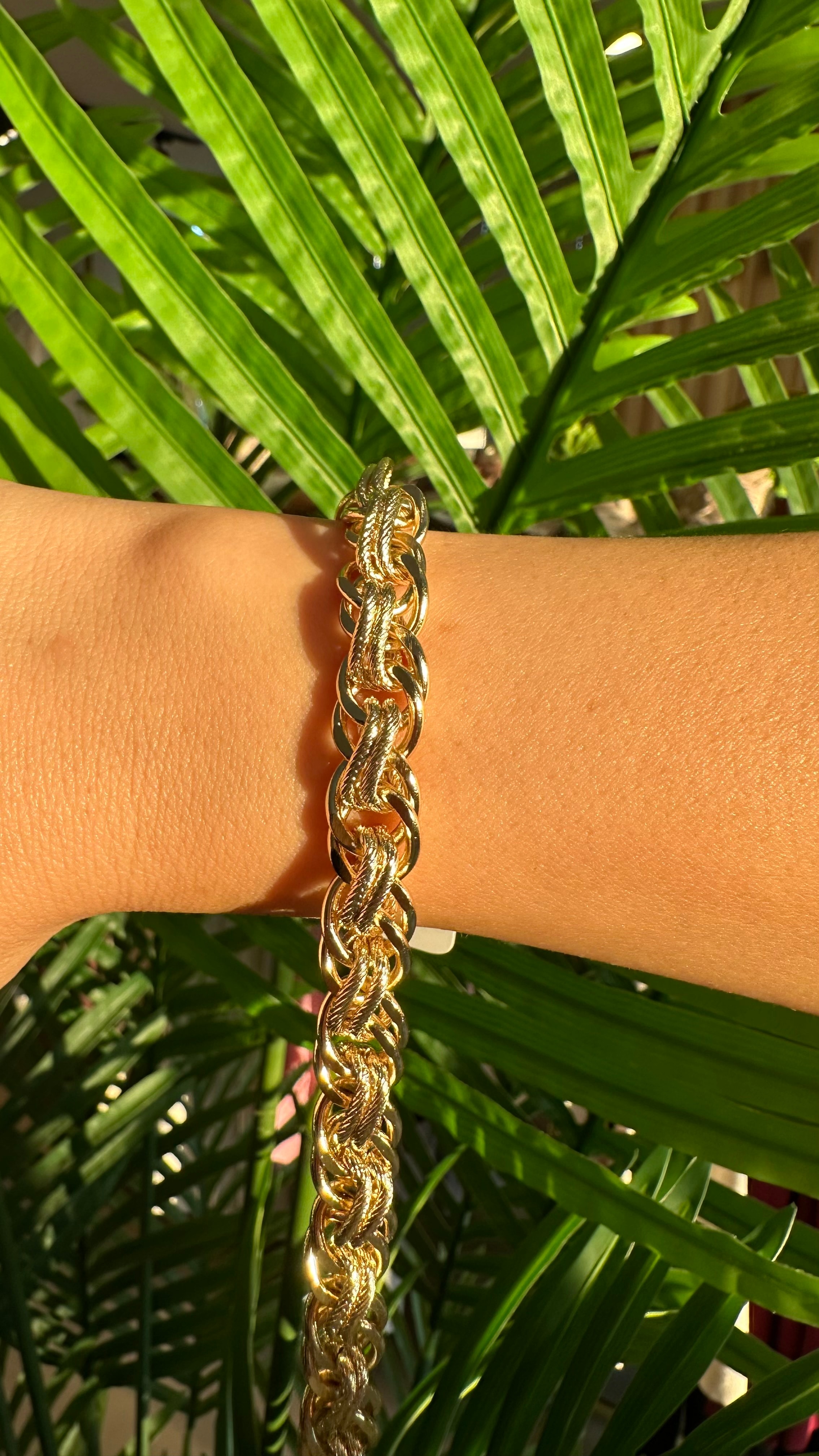 Xupıng Kalın Zincir Bileklik-Gold