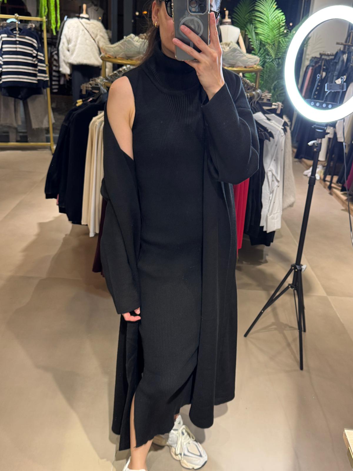 Elbise Hırka Takım Çelik triko - siyah