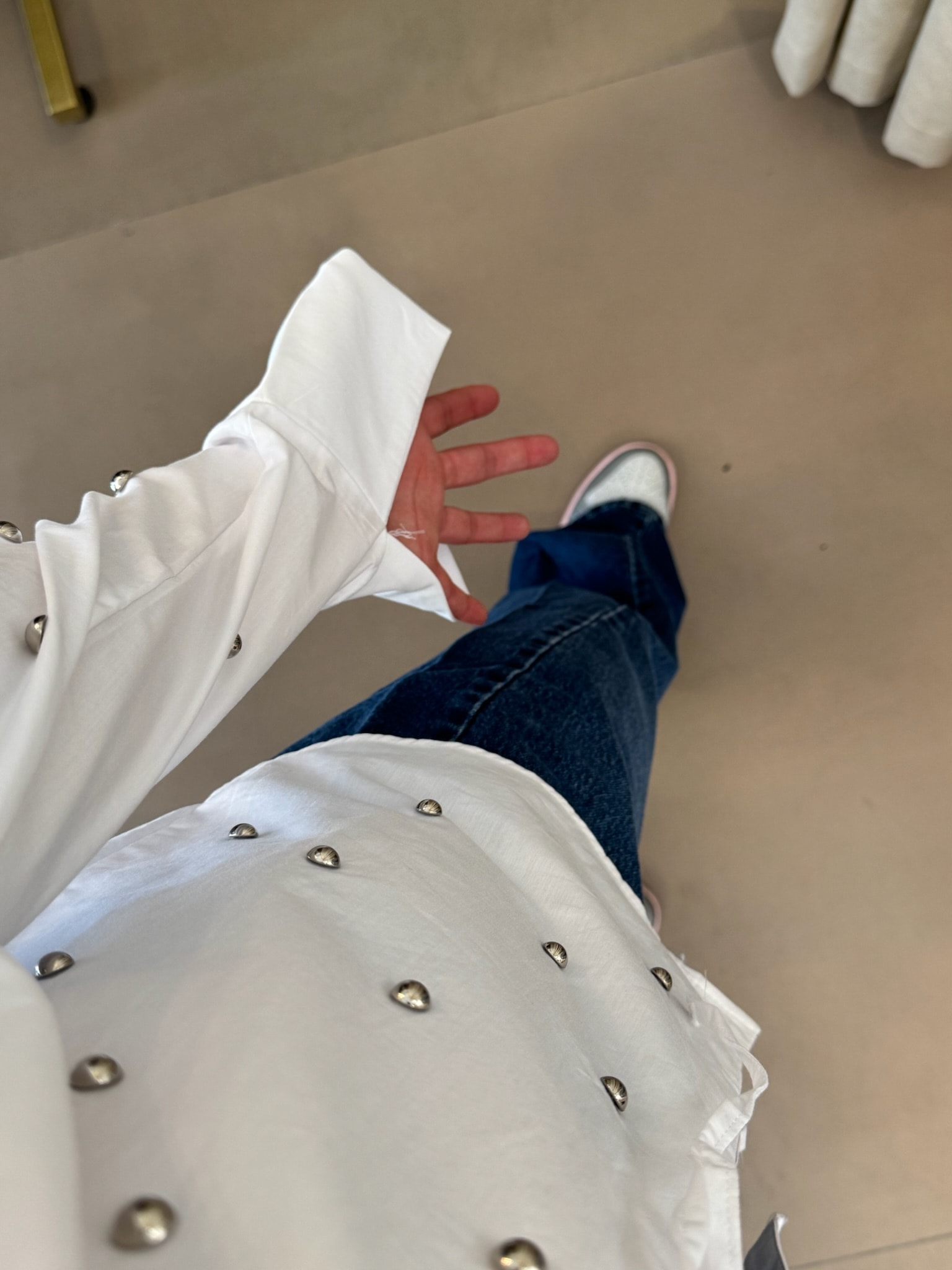 Droplu Gömlek-Beyaz