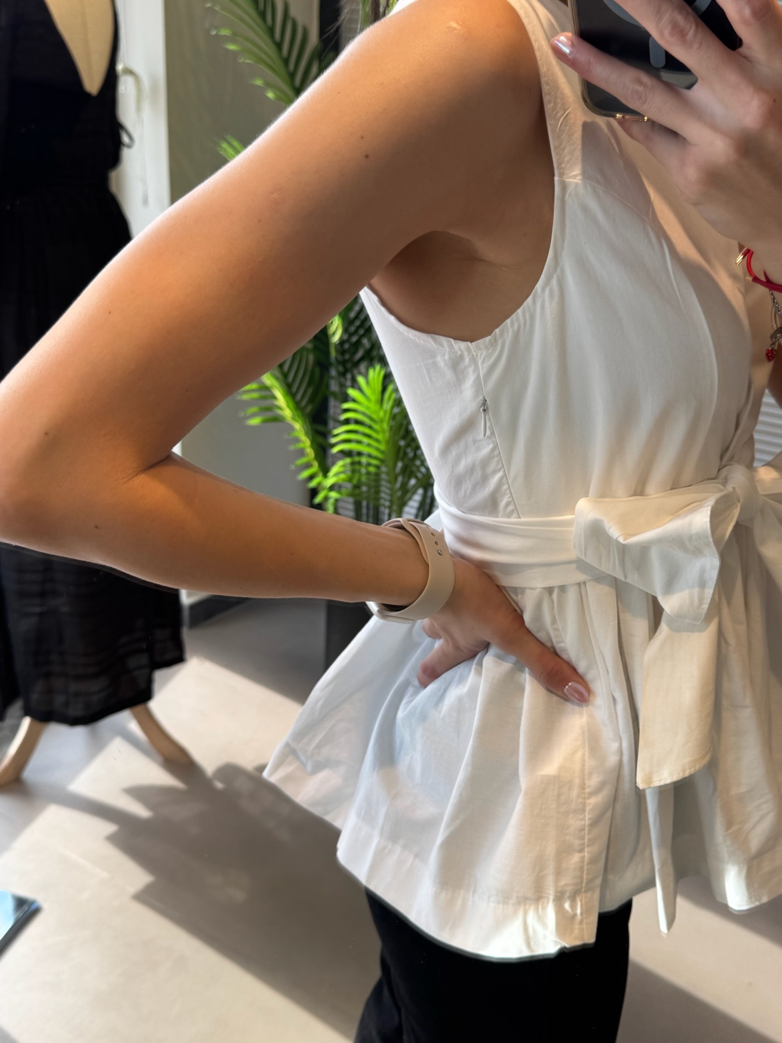 Önden Bağlamalı Üst-Beyaz