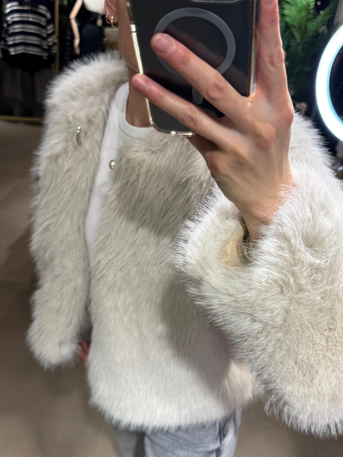 Peluş Kürk Ceket-Taş