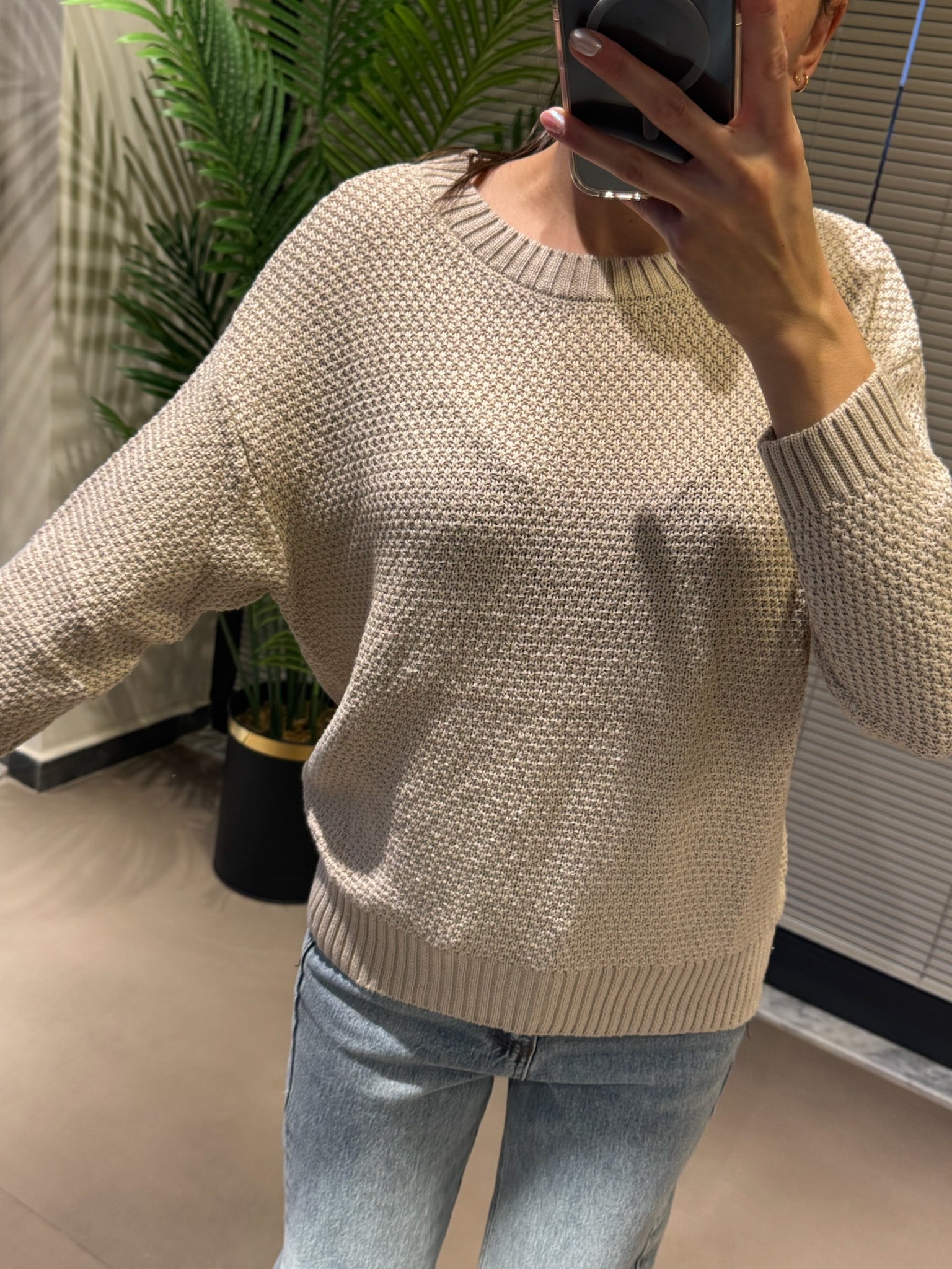 Orijinal Ürün Pamuklu Kazak - Koyu Krem