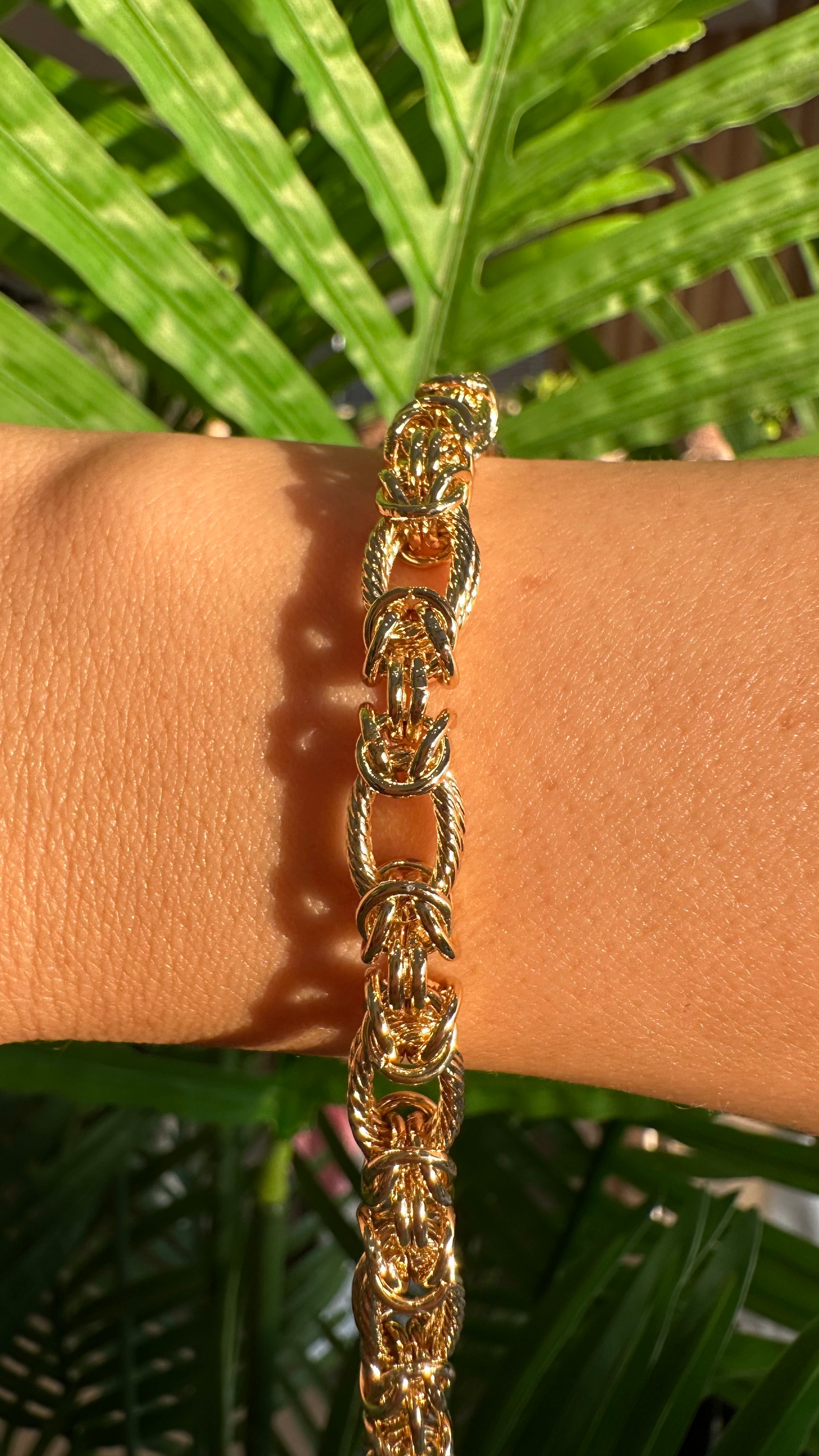 Xupıng Kalın Örme Zincir Bileklik-Gold