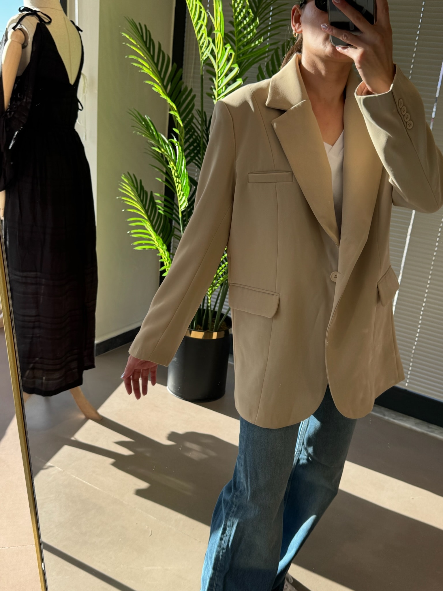 Premıum Collectıon-Orijinal Marka Double Kumaş Blazer Ceket - Kahverengi