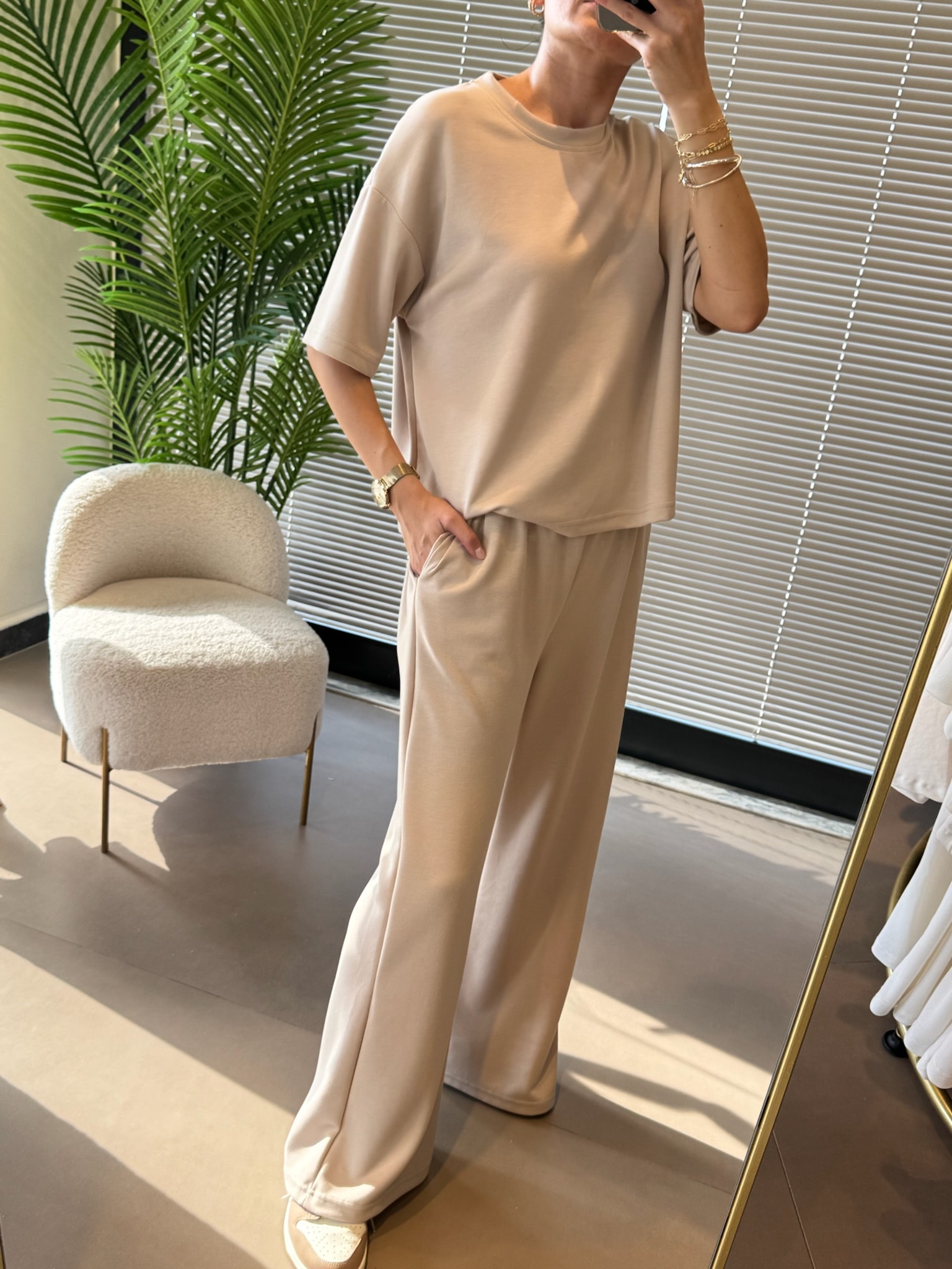 Orijinal Marka Modal Eşofman Takımı - Ekru