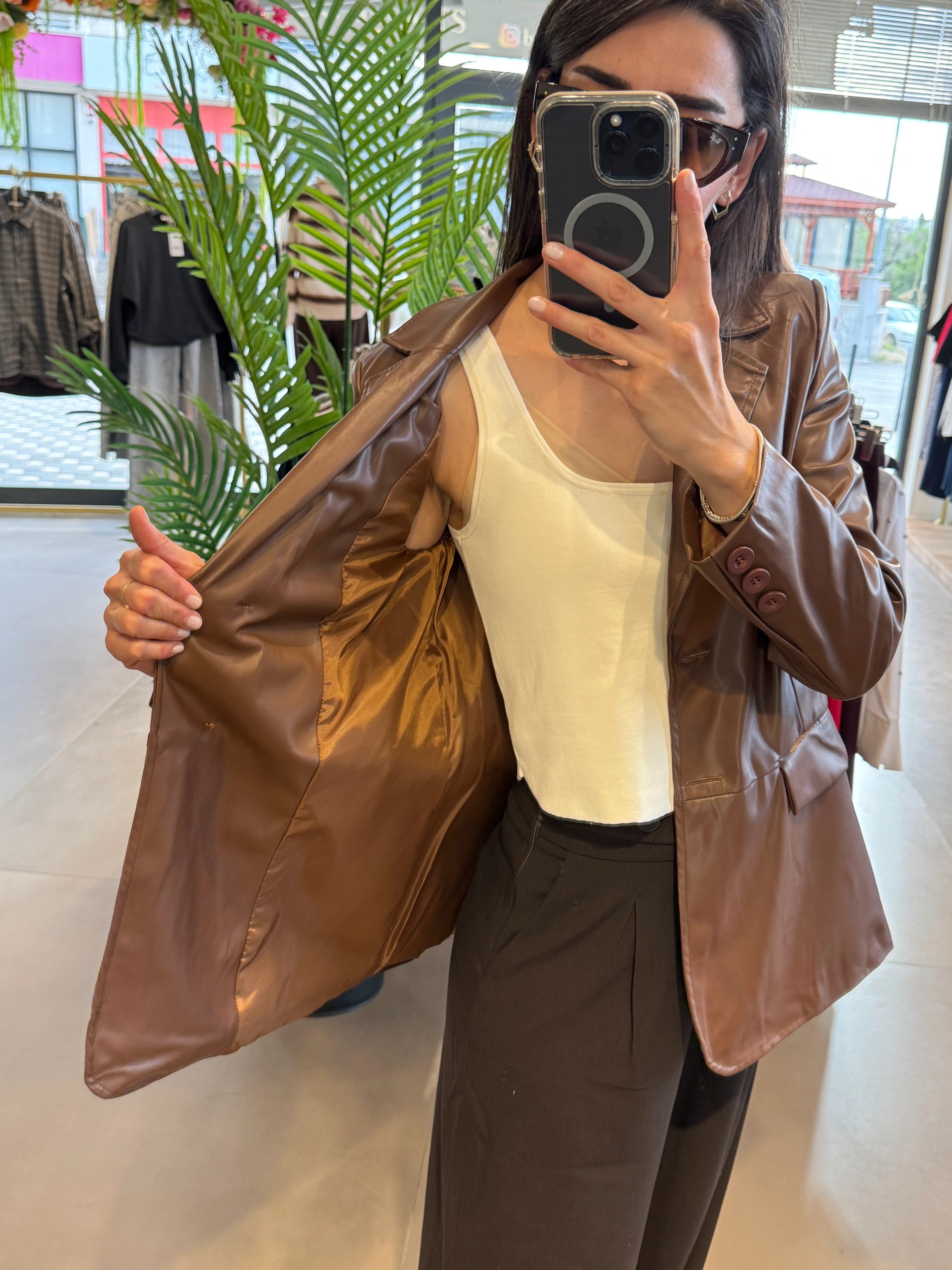 Deri Ceket-Kahverengi