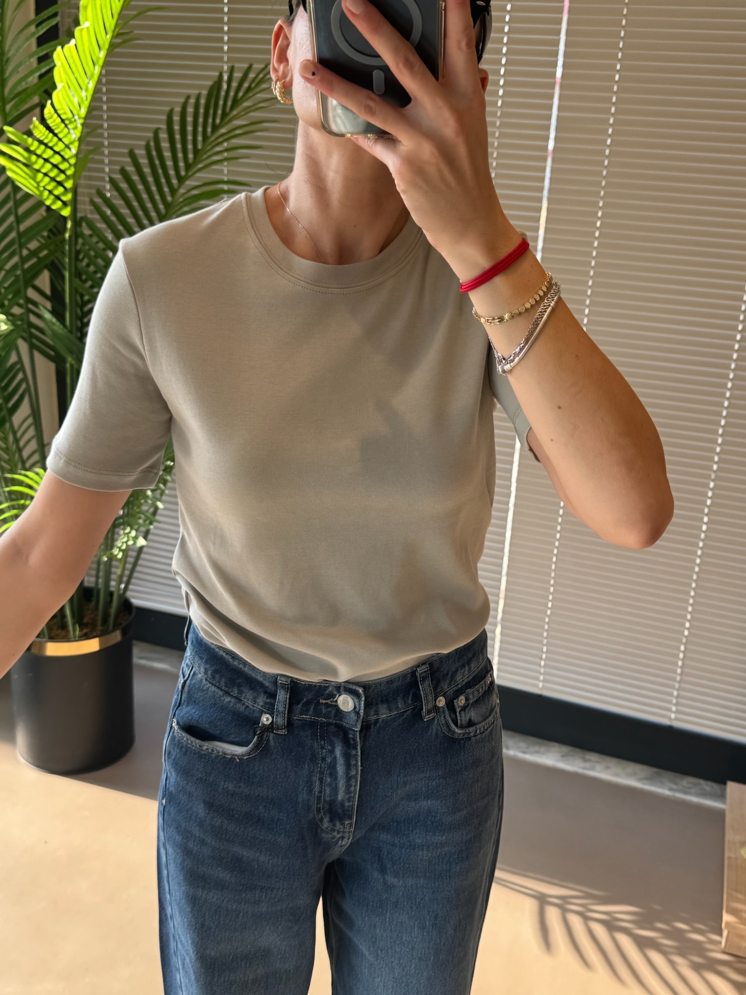 Orijinal Marka % 100 Pamuk Tshirt-Gri