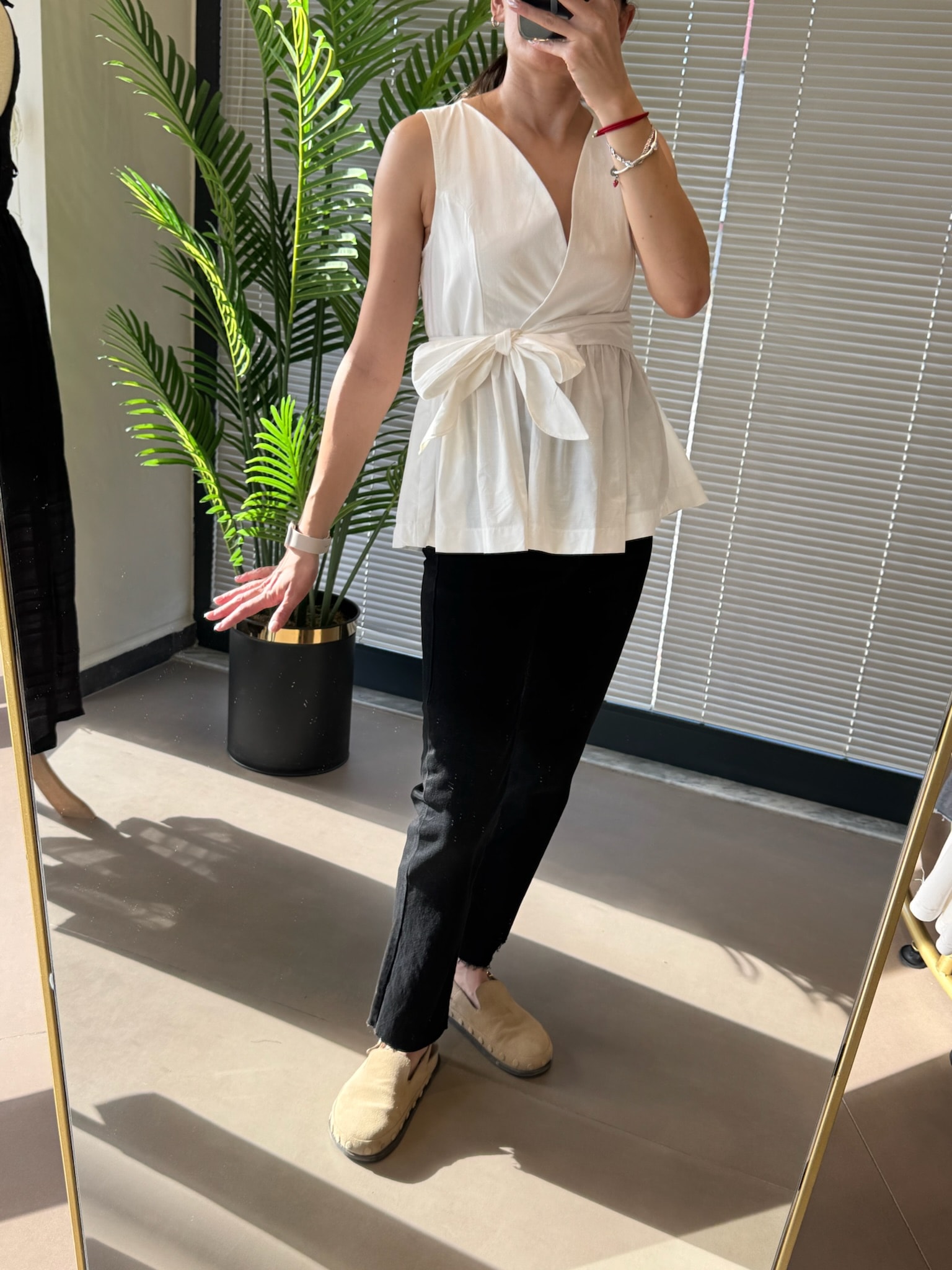 Önden Bağlamalı Üst-Beyaz