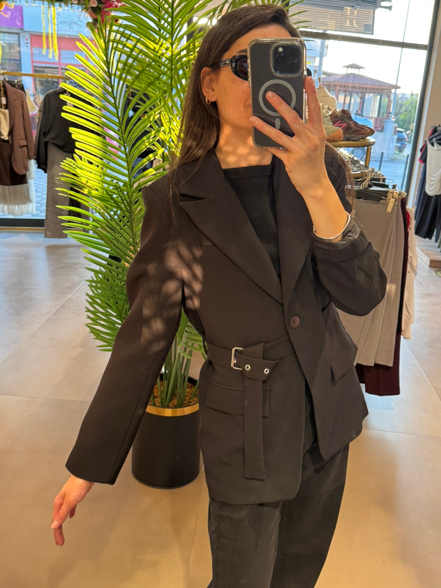 Kemer Detaylı Blazer Ceket  Premıum Collectıon-Siyah