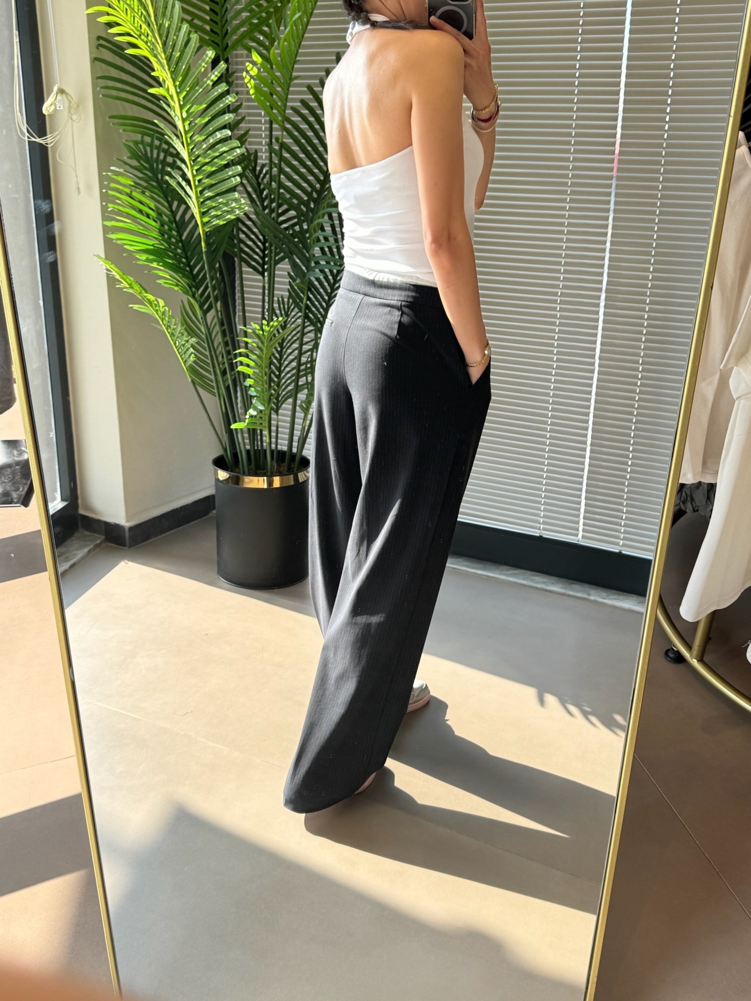 Marka Pantolon|Çizgili|Siyah