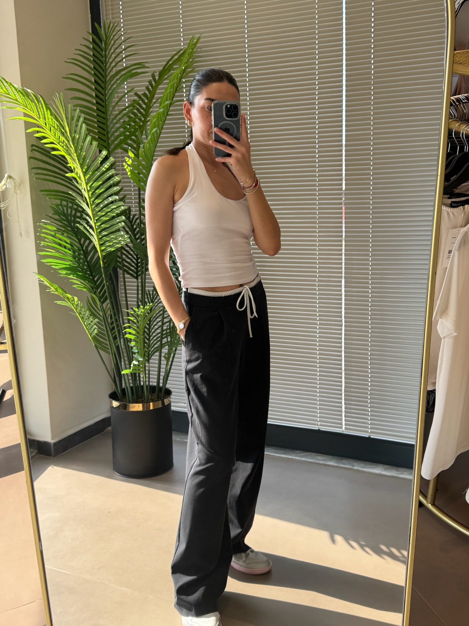 Marka Pantolon|Çizgili|Siyah - S