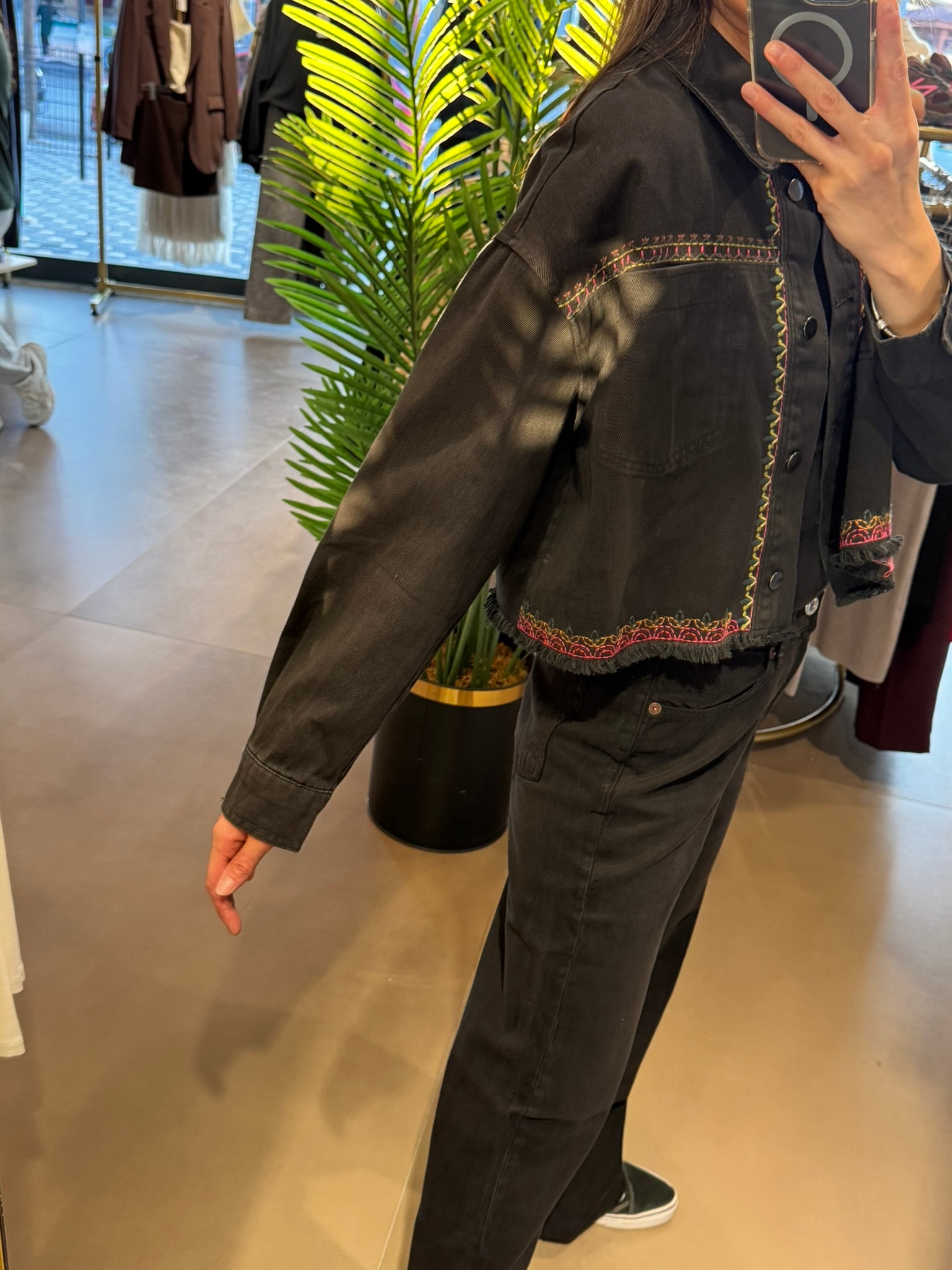 Motif İşleme Jean|Kot Ceket