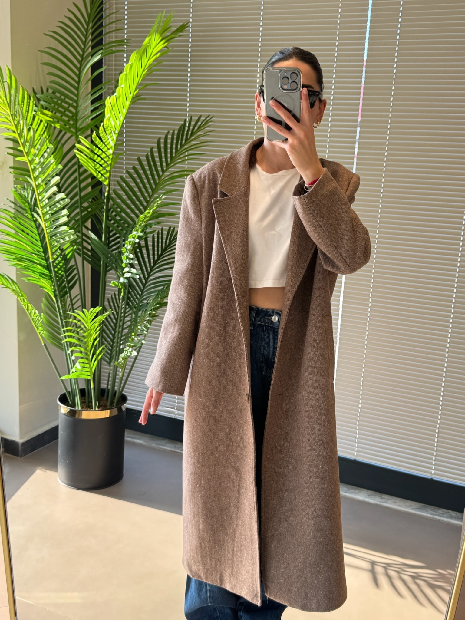 Maskülen Kaşe Kaban-Kahve