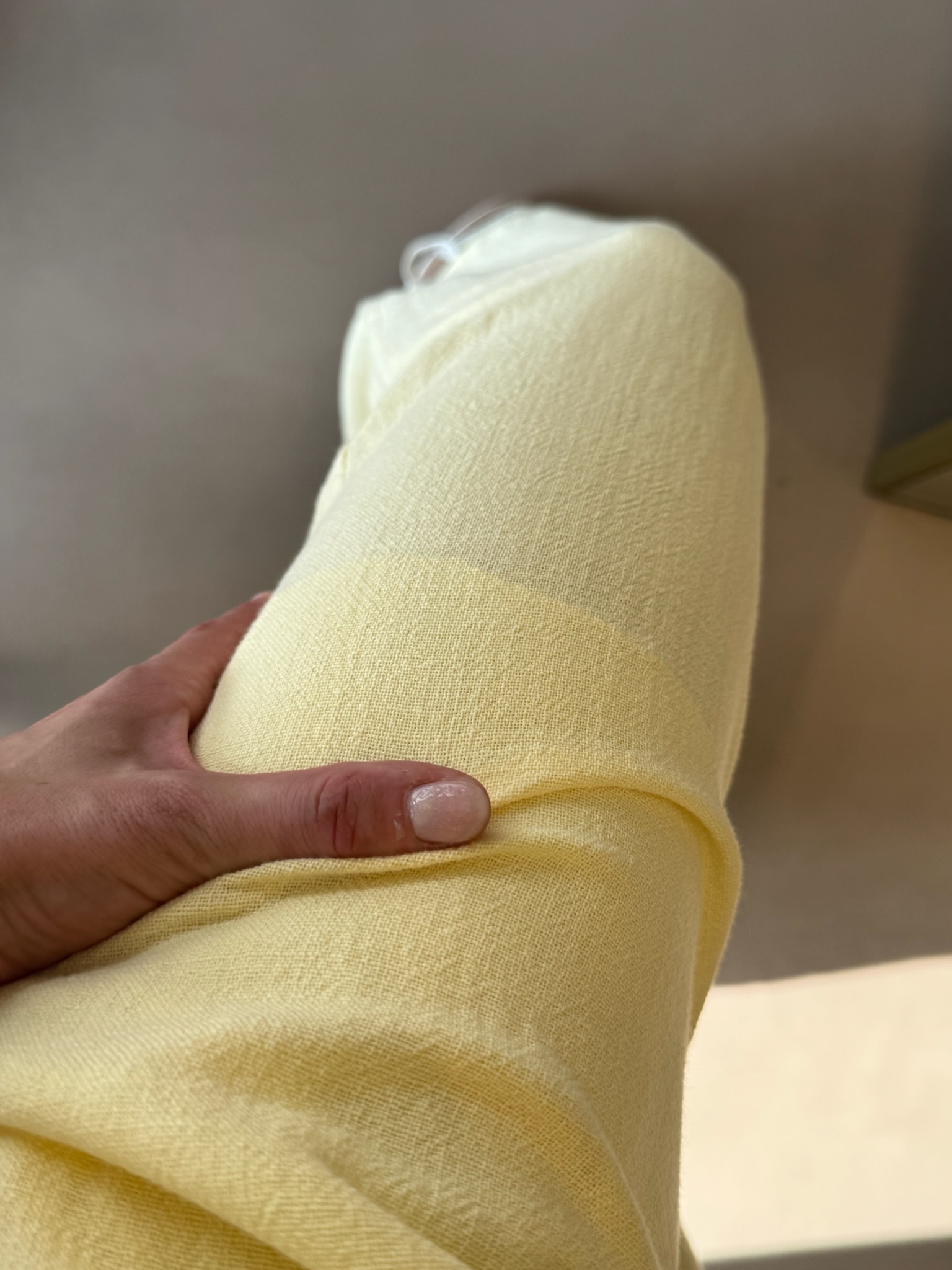 Keten Pantolon-Butter Yellow