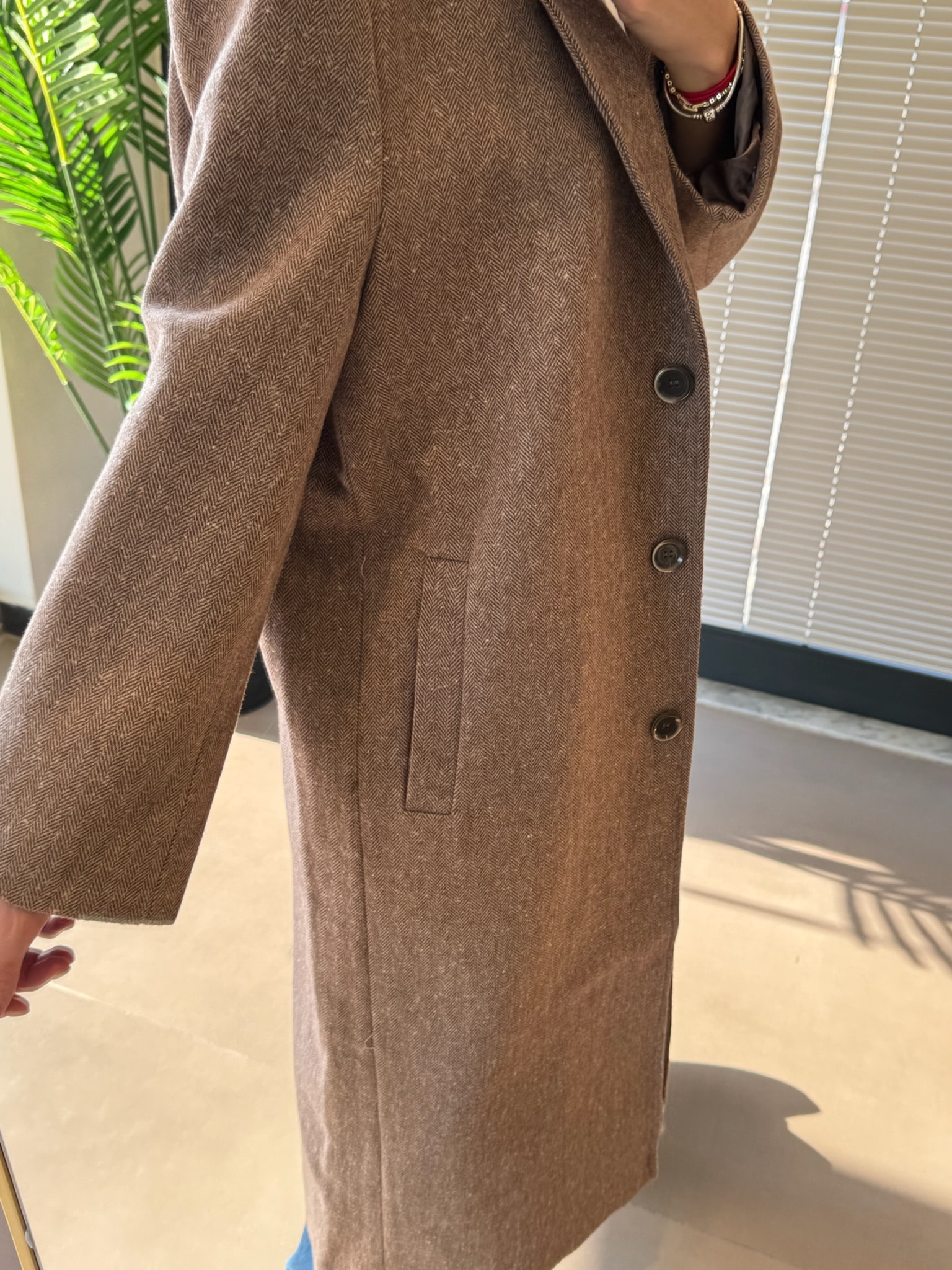 Maskülen Kaşe Kaban-Kahve