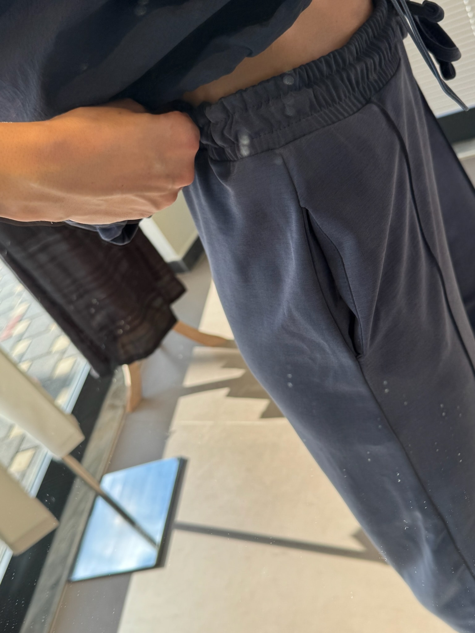 Paraşüt Kumaş Detaylı Eşofman Takım-Lacivert