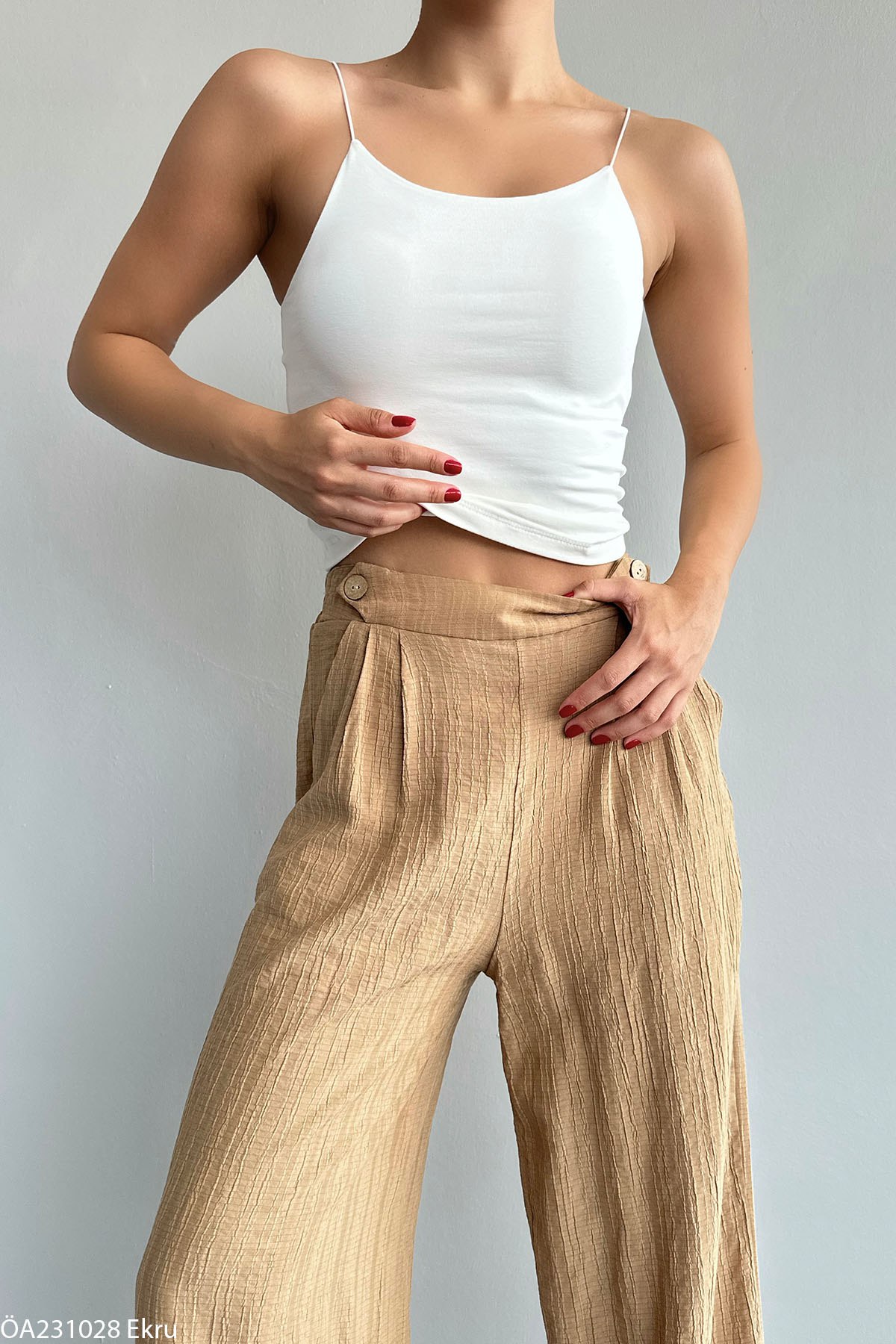 Spagetti Askı Atlet - Ekru