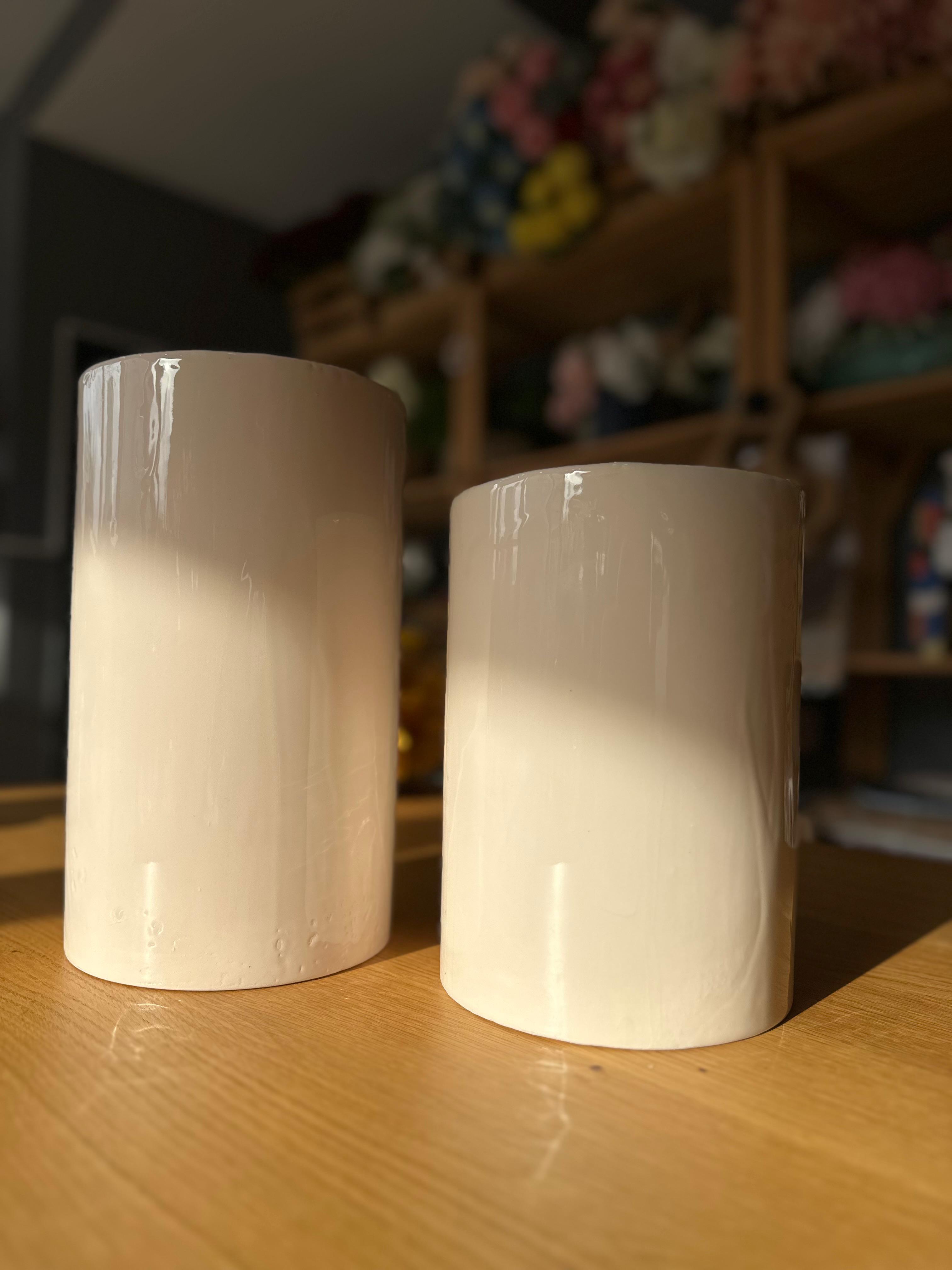 Hand Made | Seramik Krem Vazo - Büyük Boy