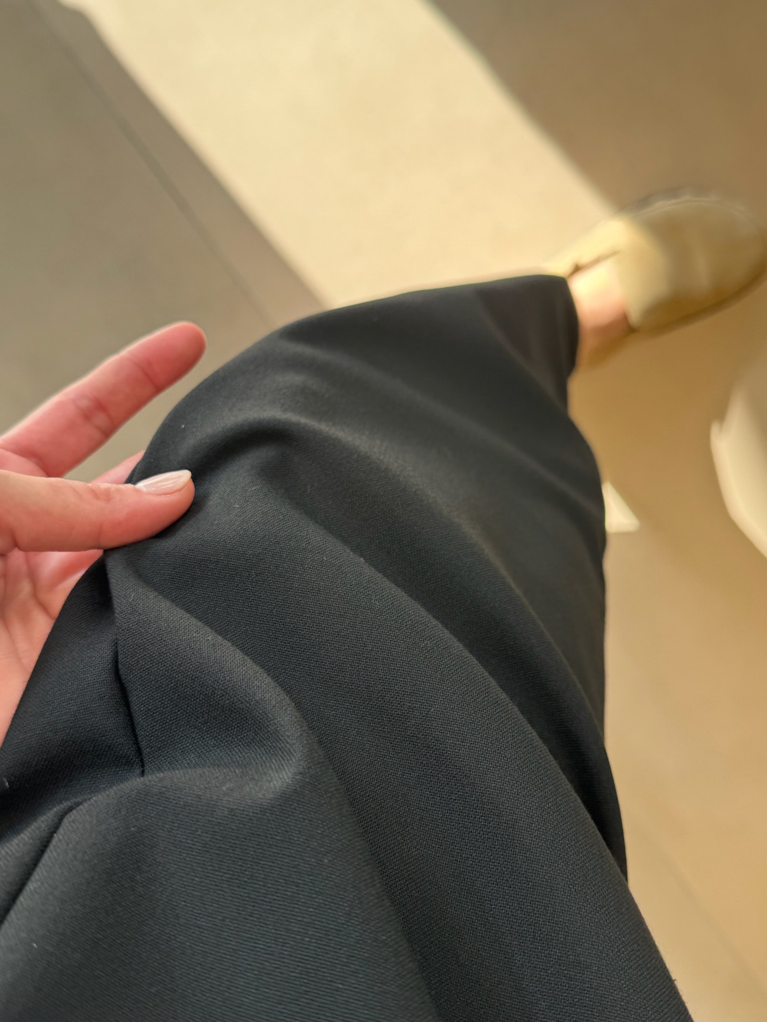 Kumaş Baggy Pantolon-Siyah