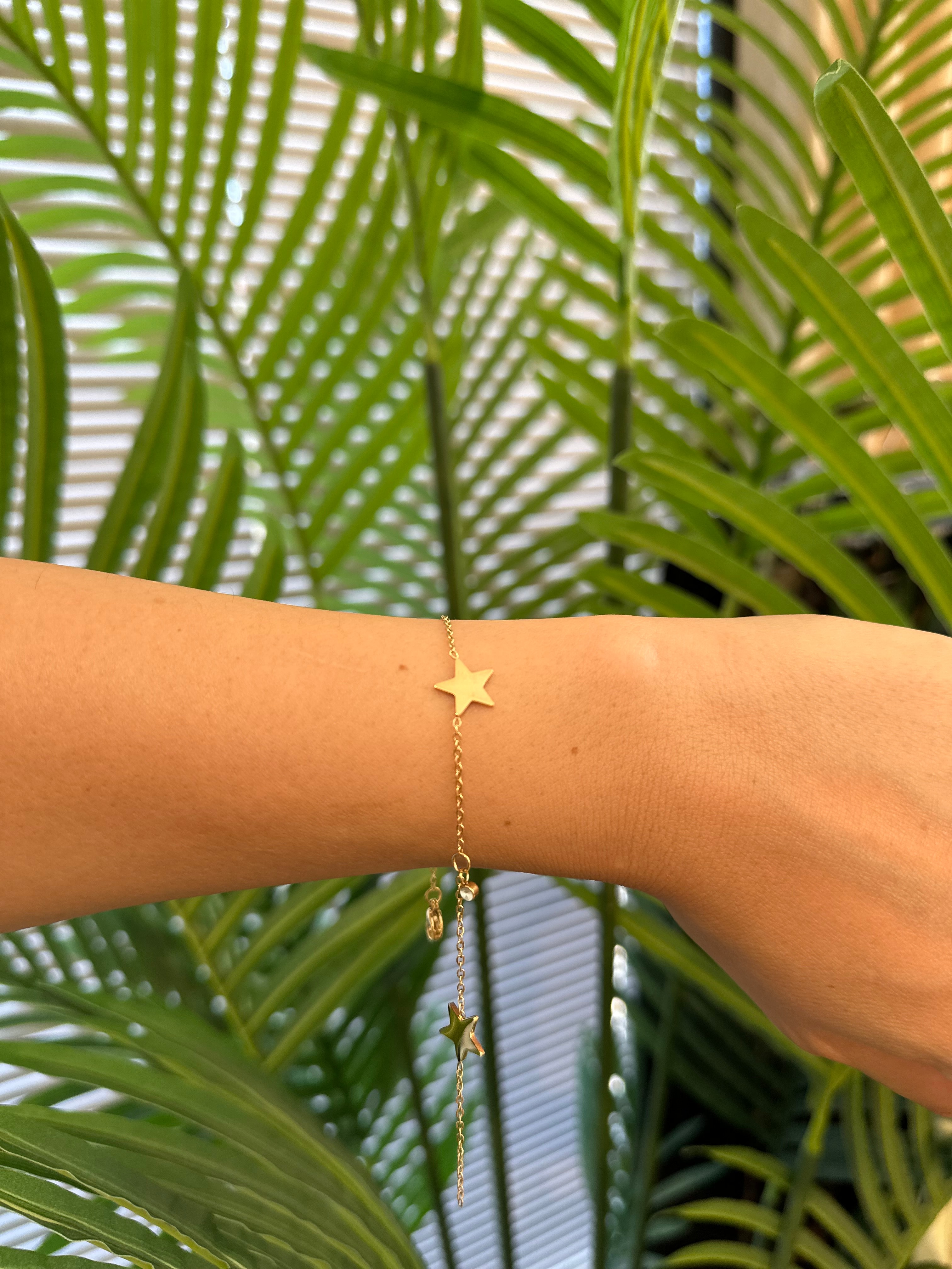 Yıldız Çelik Gold Bileklik-Halhal