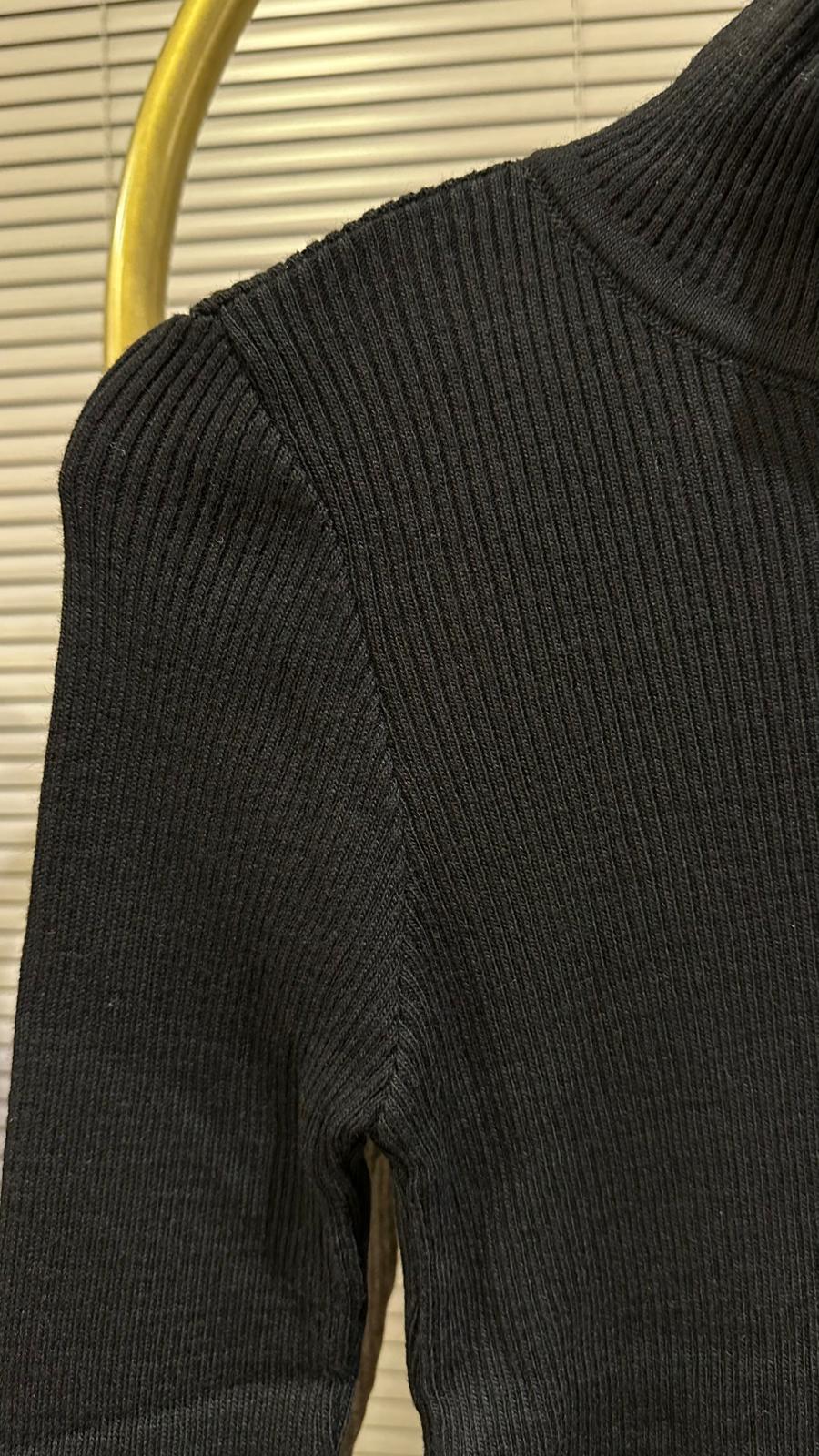 Basıc Balıkçı Fitilli Triko - siyah