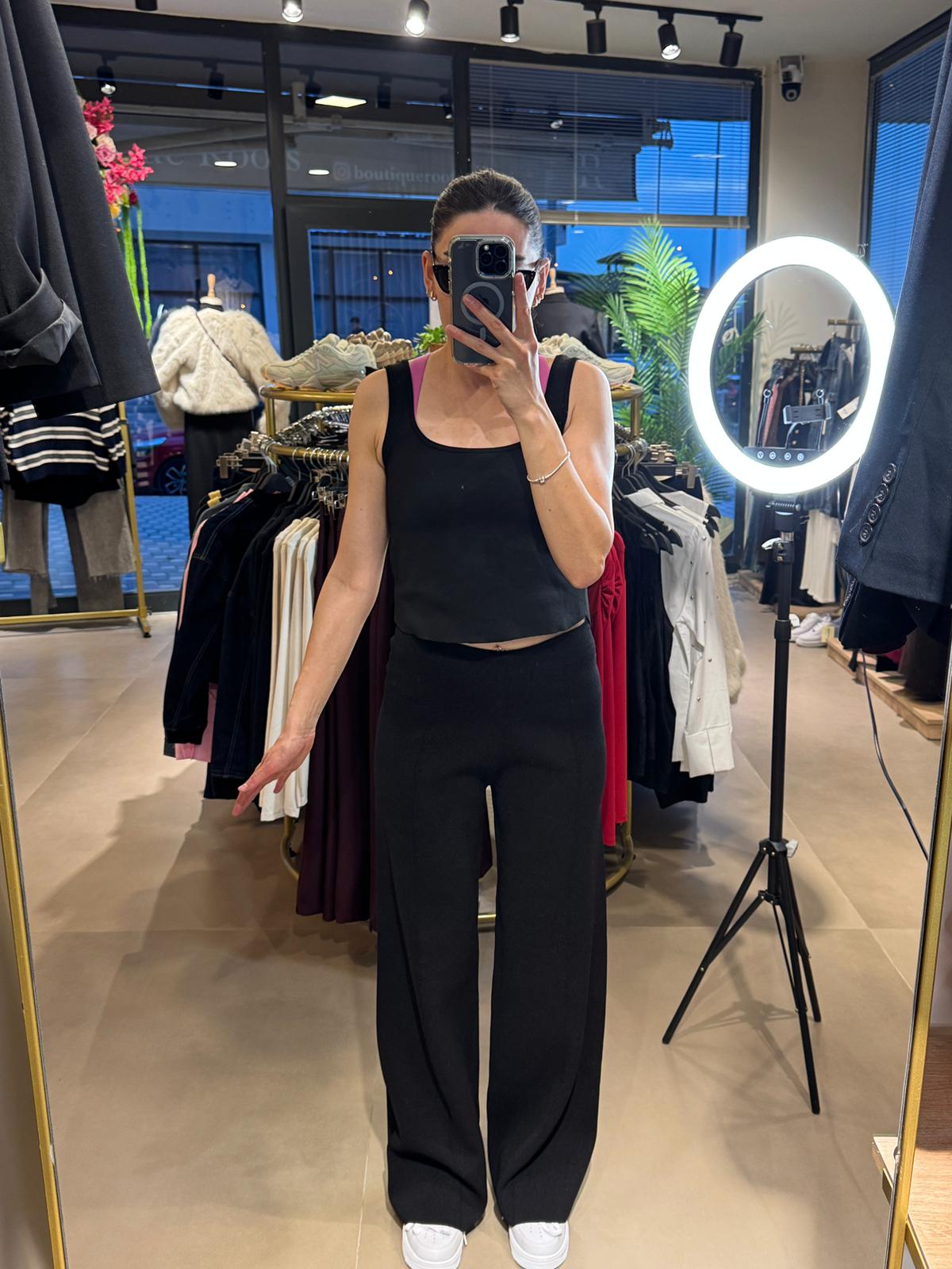 pkyl marka orijinal çelik triko pant-Siyah