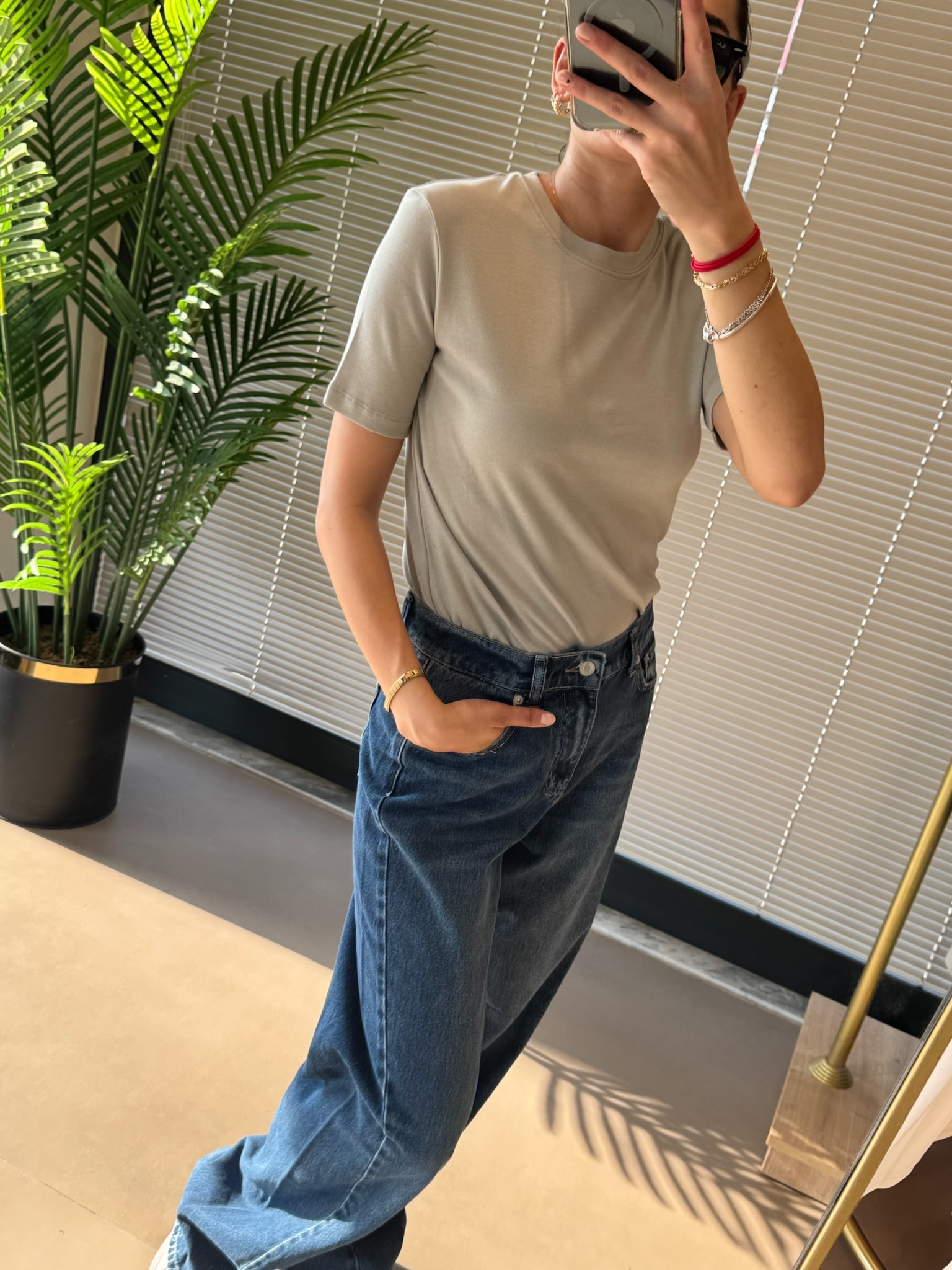 Orijinal Marka % 100 Pamuk Tshirt-Gri