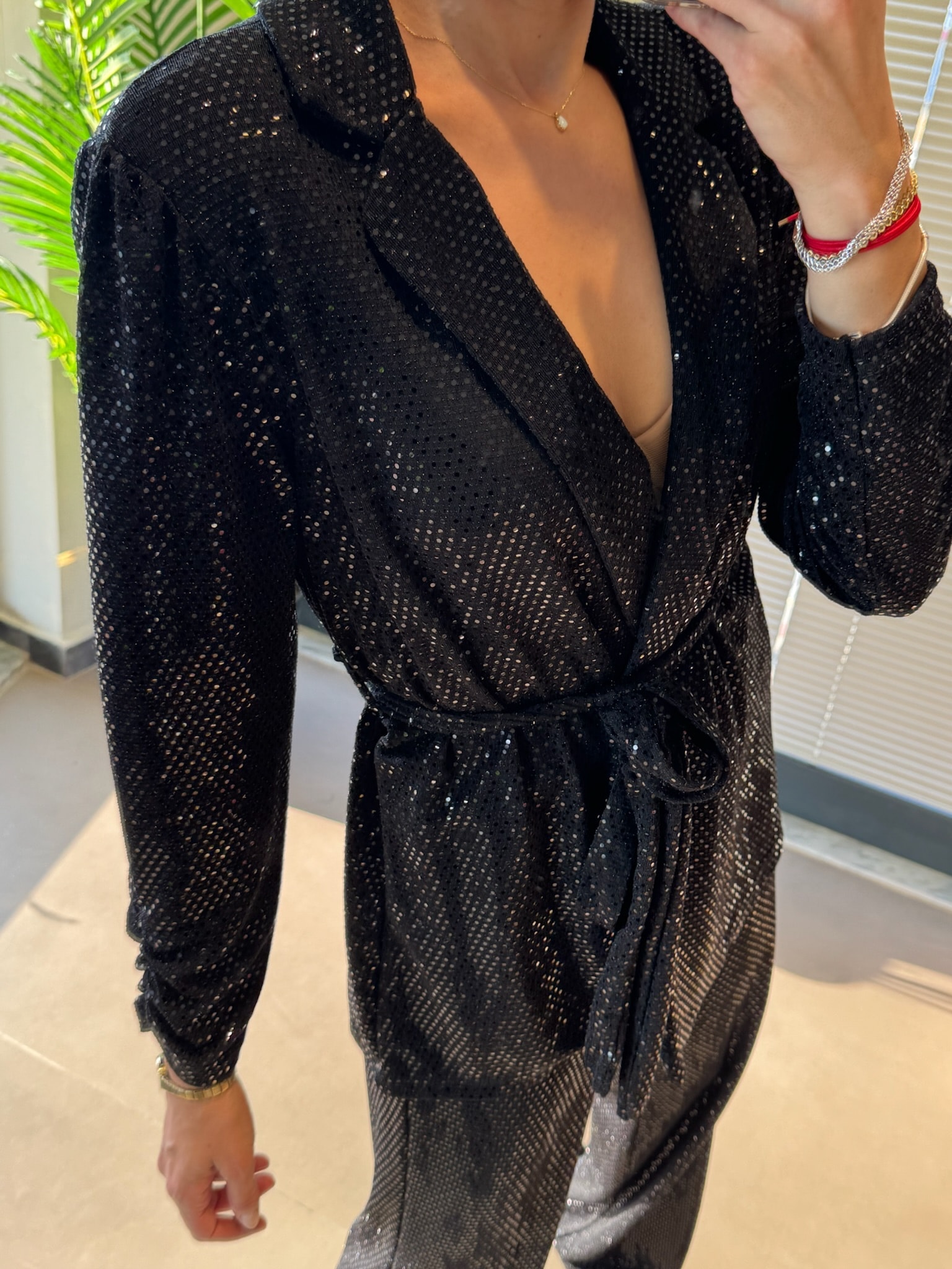 Marka Muadil Payet Ceket Takım-Siyah