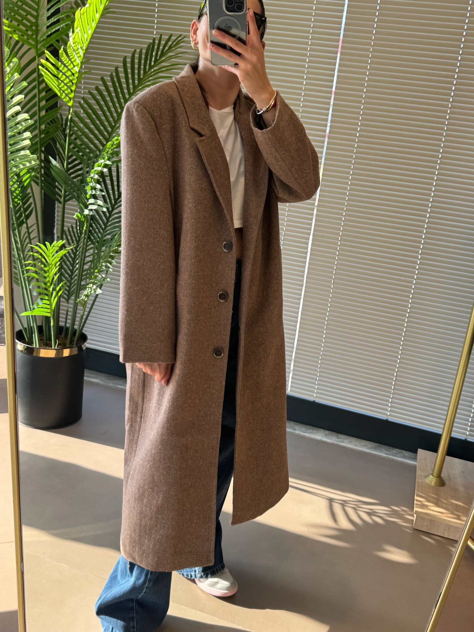 Maskülen Kaşe Kaban-Kahve