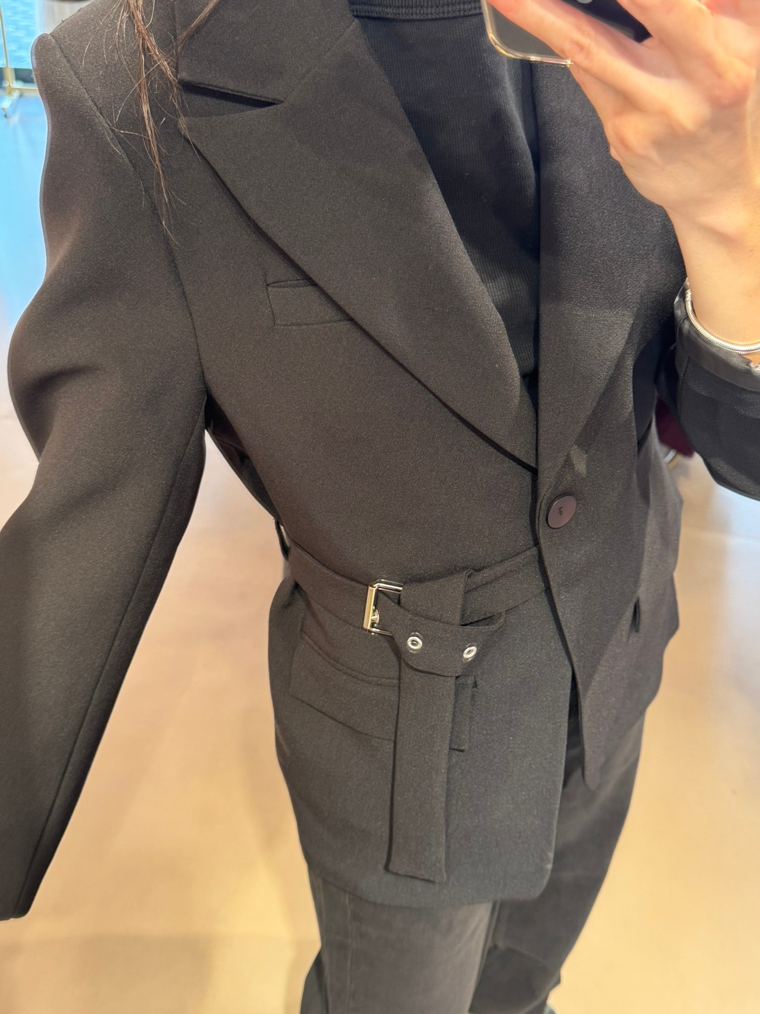 Kemer Detaylı Blazer Ceket  Premıum Collectıon-Siyah