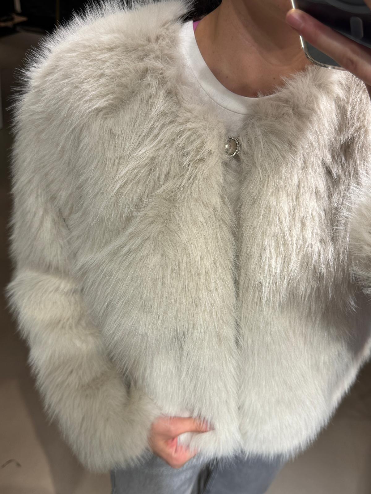 Peluş Kürk Ceket-Taş