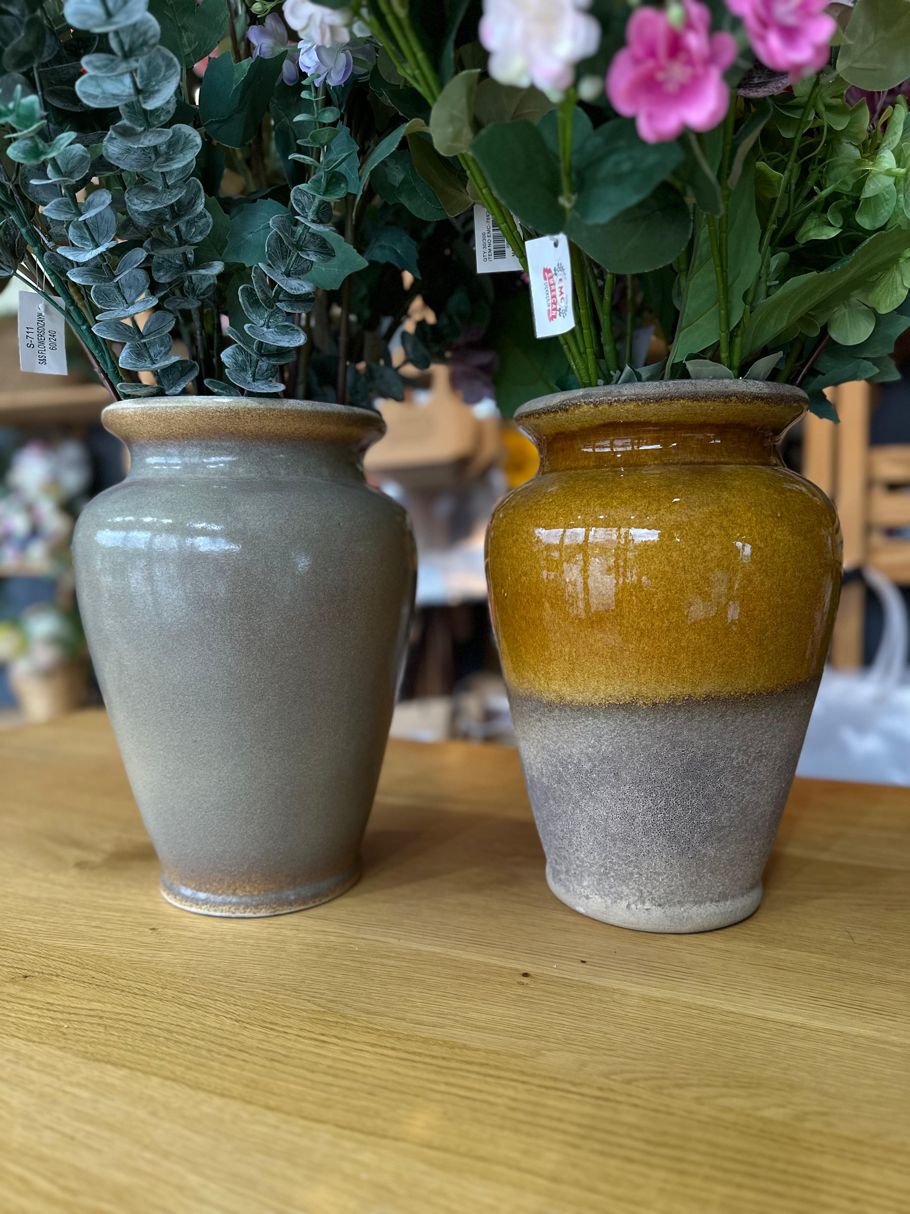 Küp Vazo | Büyük Boy - Vizon