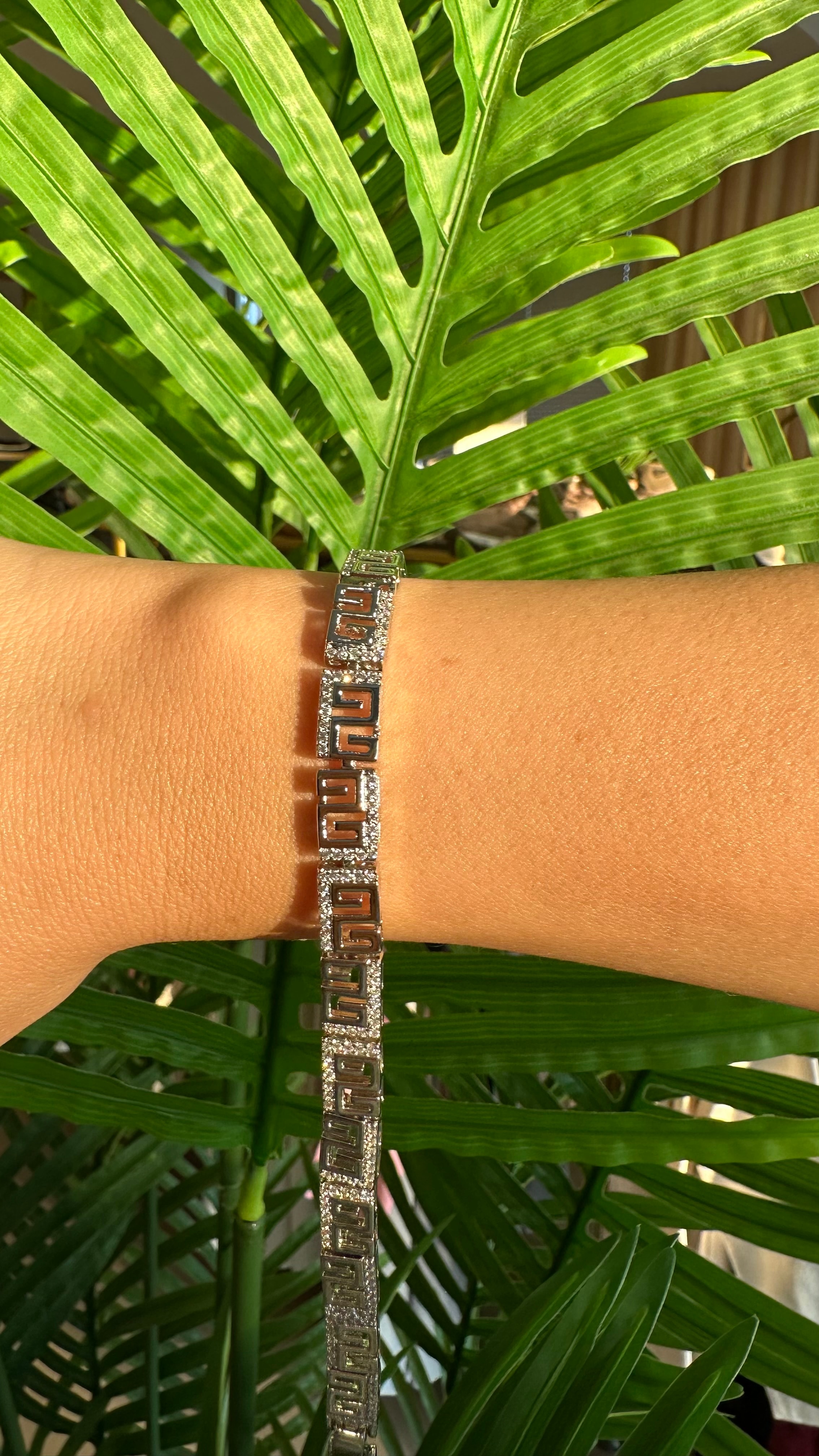 Xupıng Motif İşleme Taş Bileklik - Gümüş