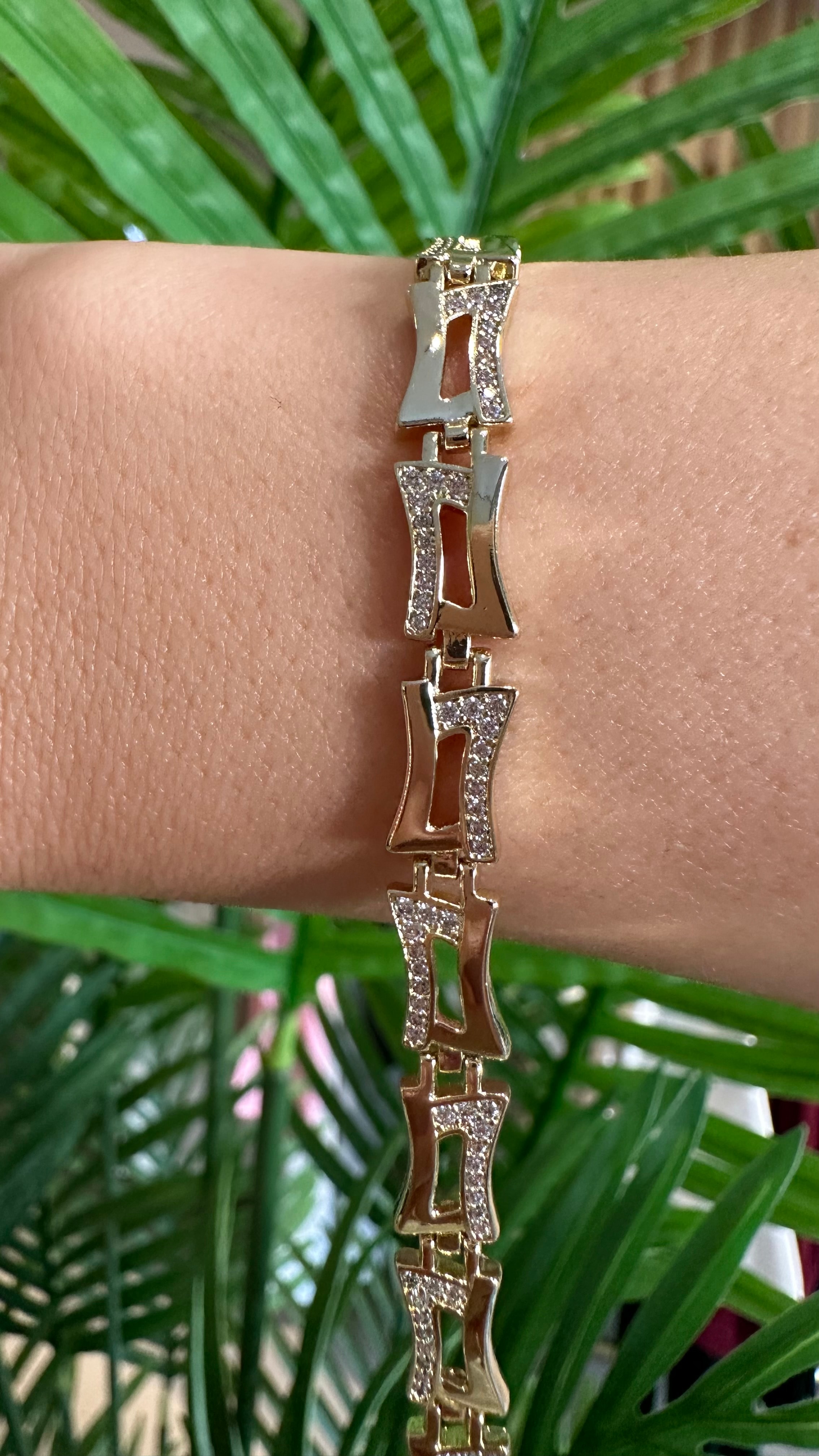 Xupıng Dörtgen Motif Bileklik-Gold