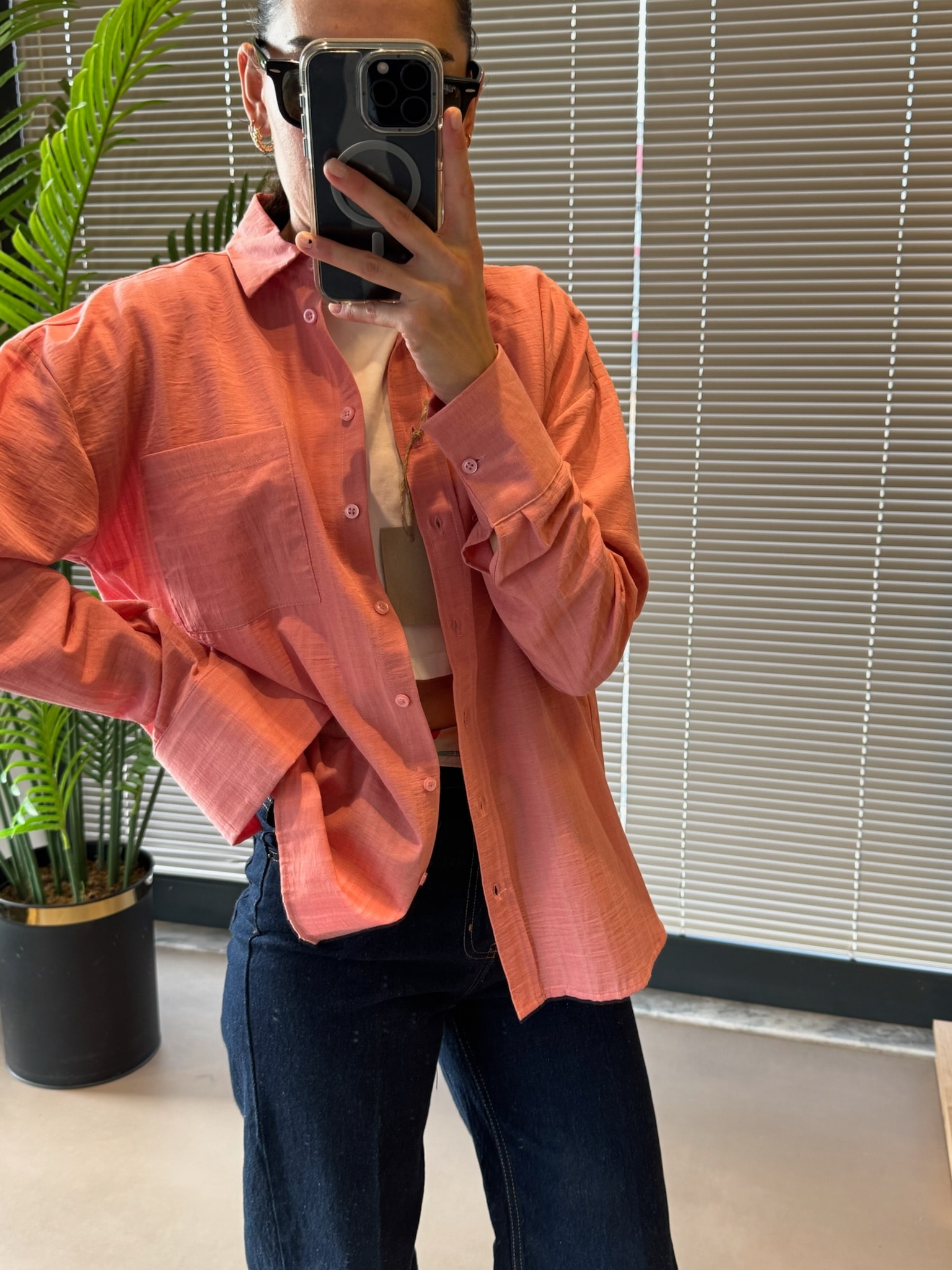 Orijinal Marka Keten Gömlek